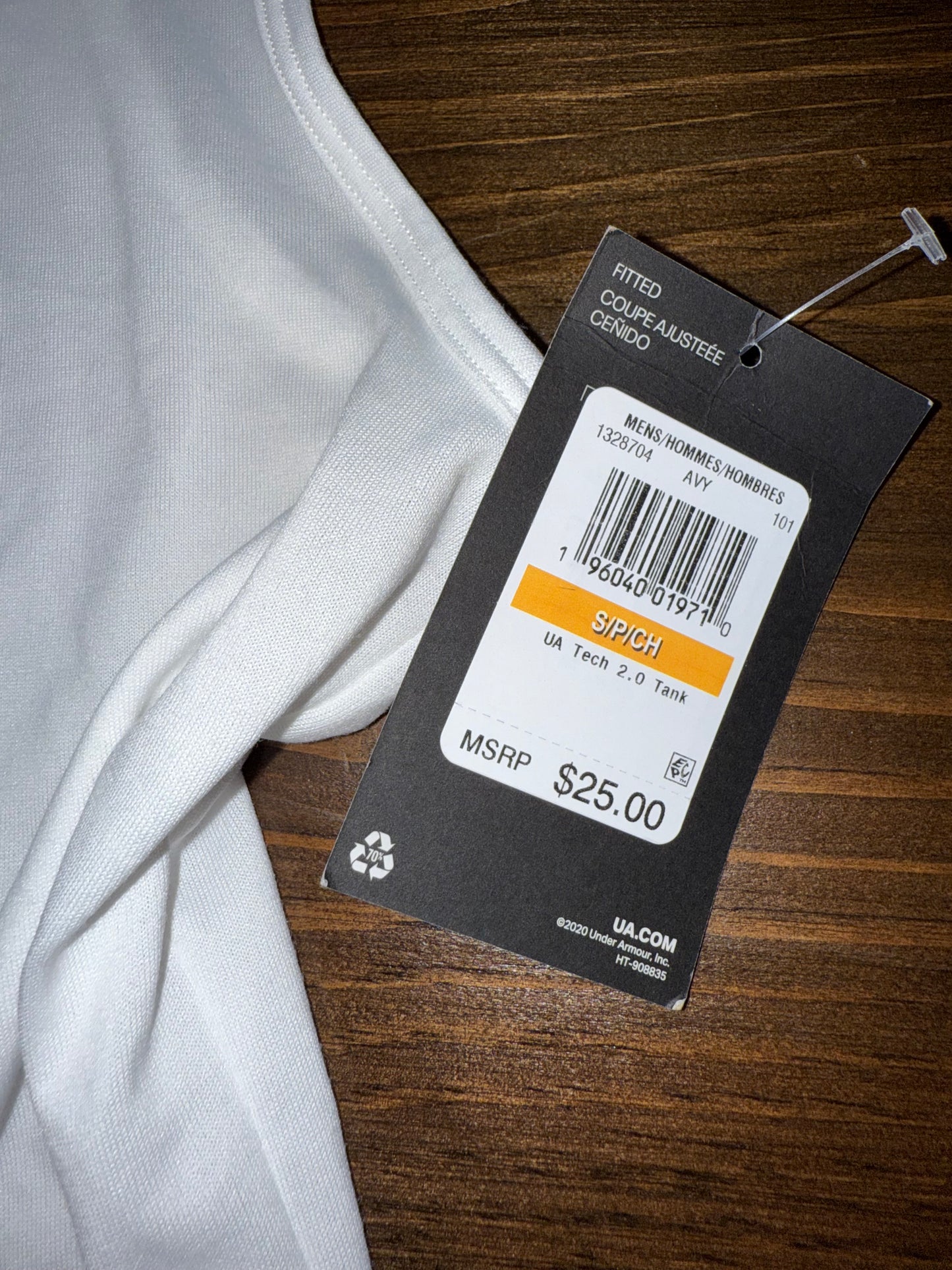 NWT Under Armour (Small) Brand New White Tech Fitted Tank Top