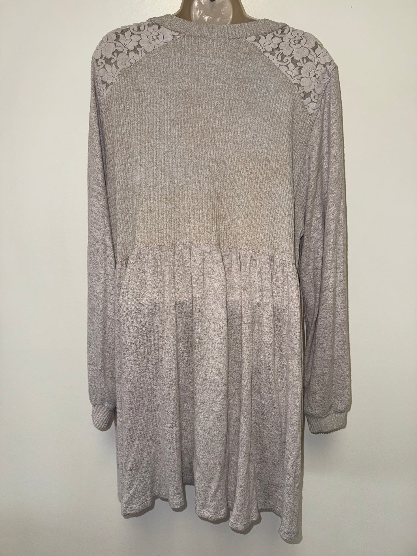 NWT Harper Heritage by Francesca's (2X) Brand New Tan Long Sleeve Midi Dress