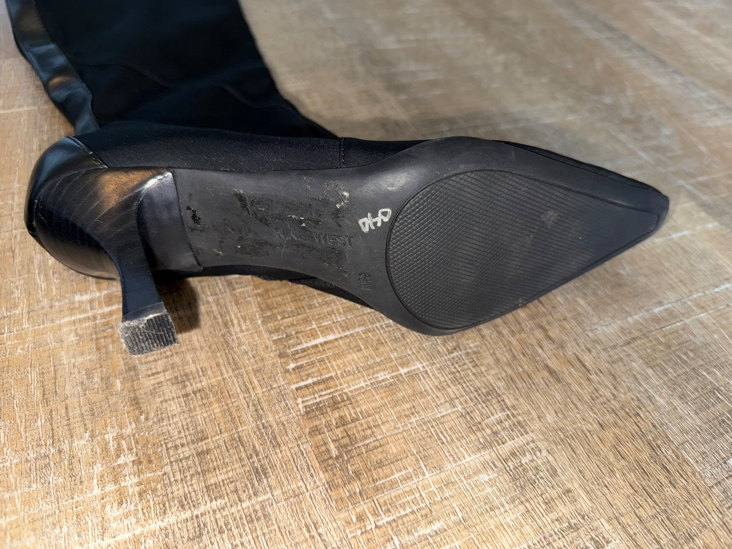 Nine West (6 1/2) Black Heeled Boots