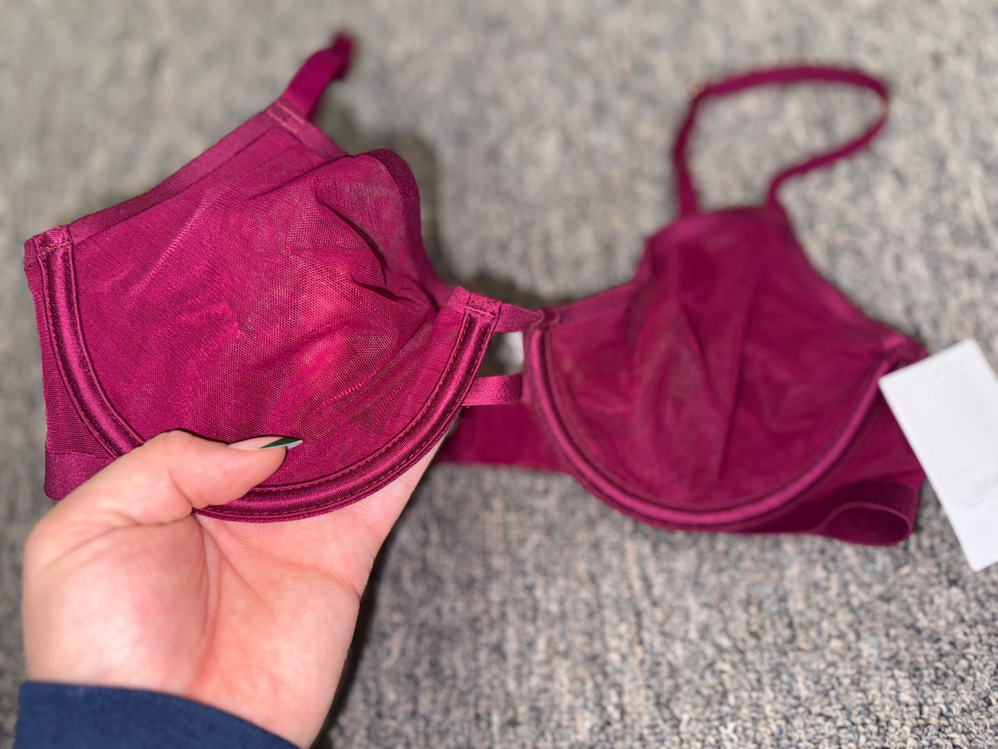 NWT Auden (32B) Brand New Maroon Sheer Demi Bra