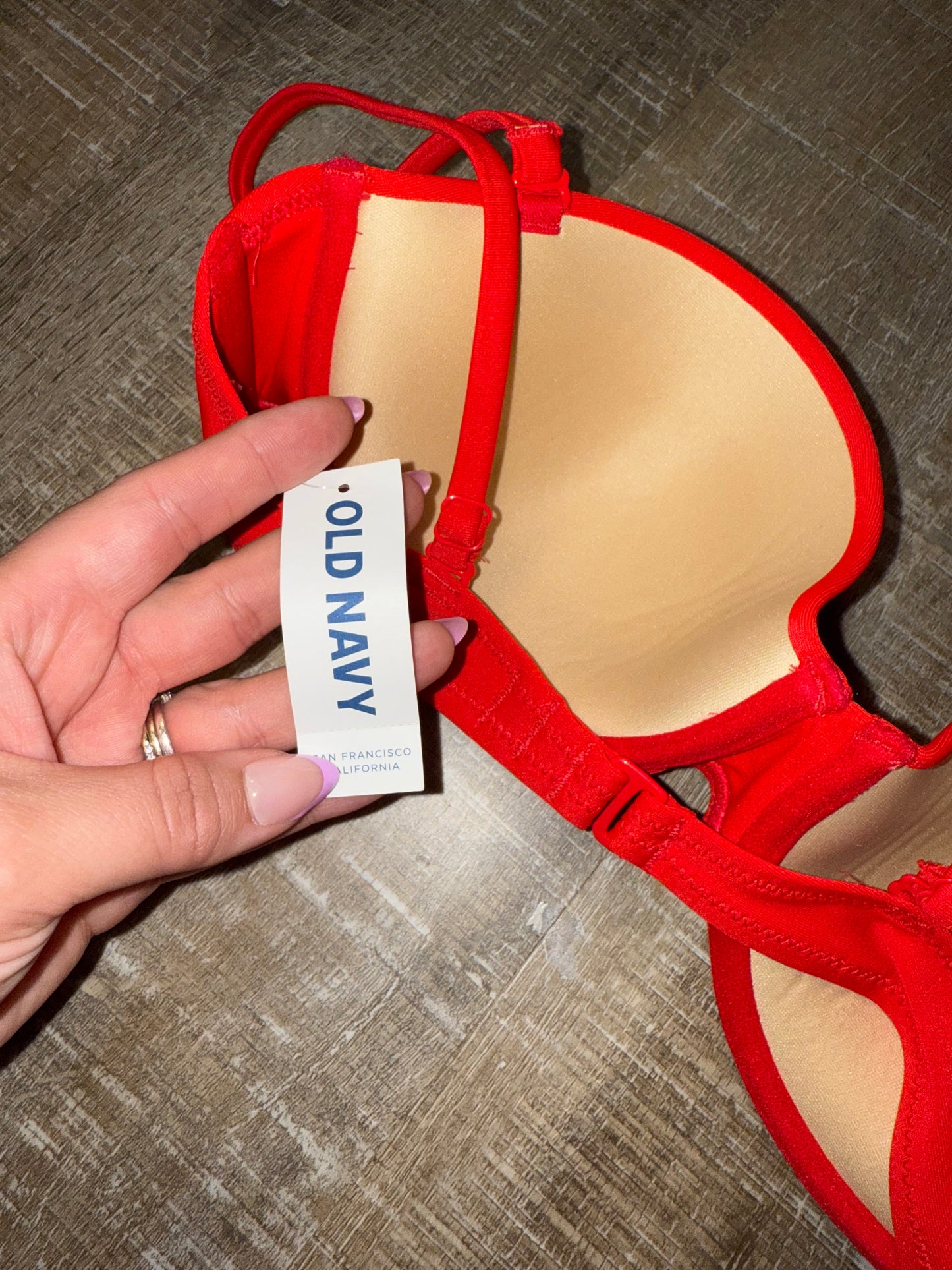 NWT Old Navy (Medium) Brand New Red Padded Bikini Top
