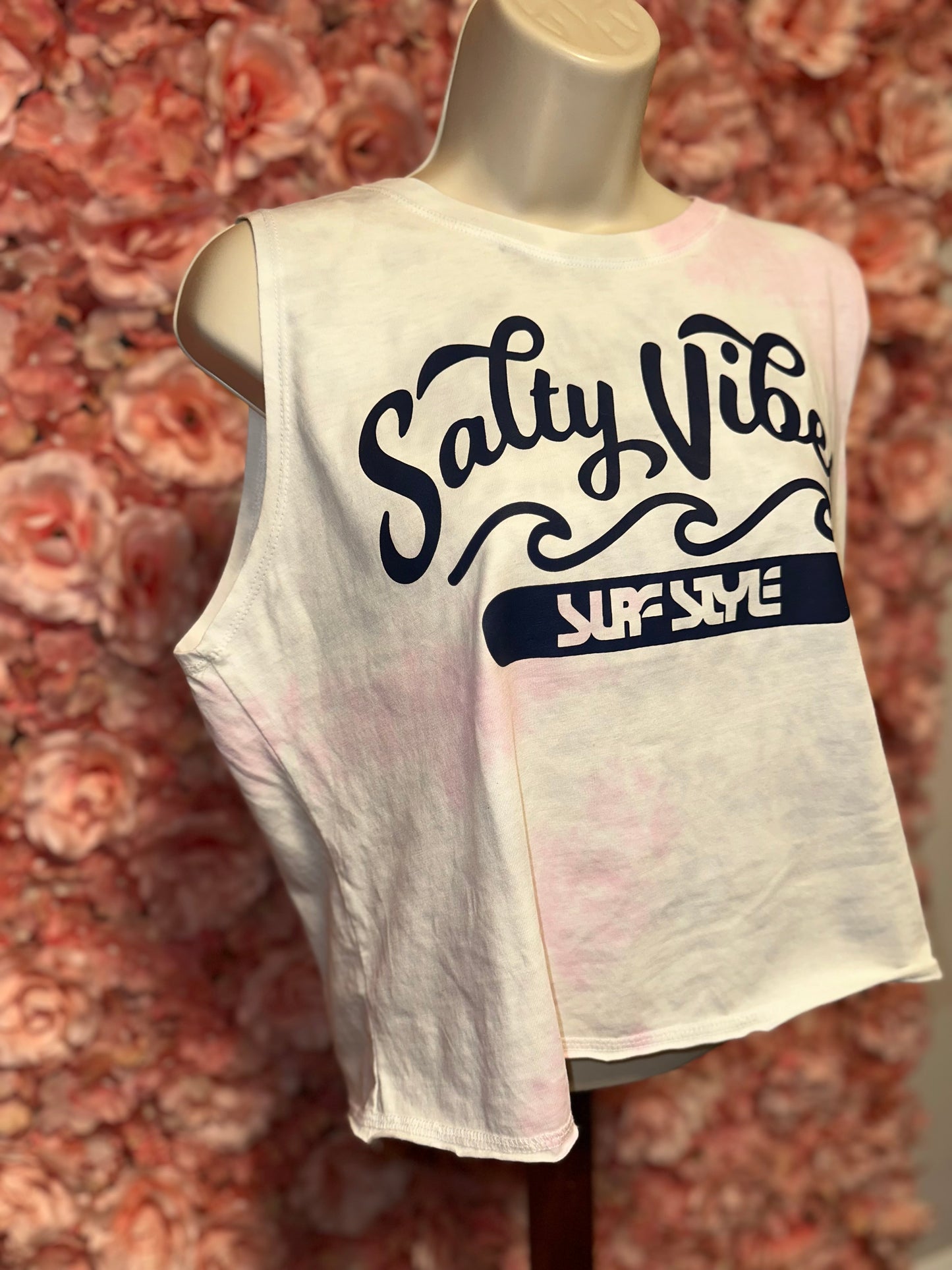 U.S.A Apparel (XL) Brand New Salty Vibes Tie Dye Cropped Tank