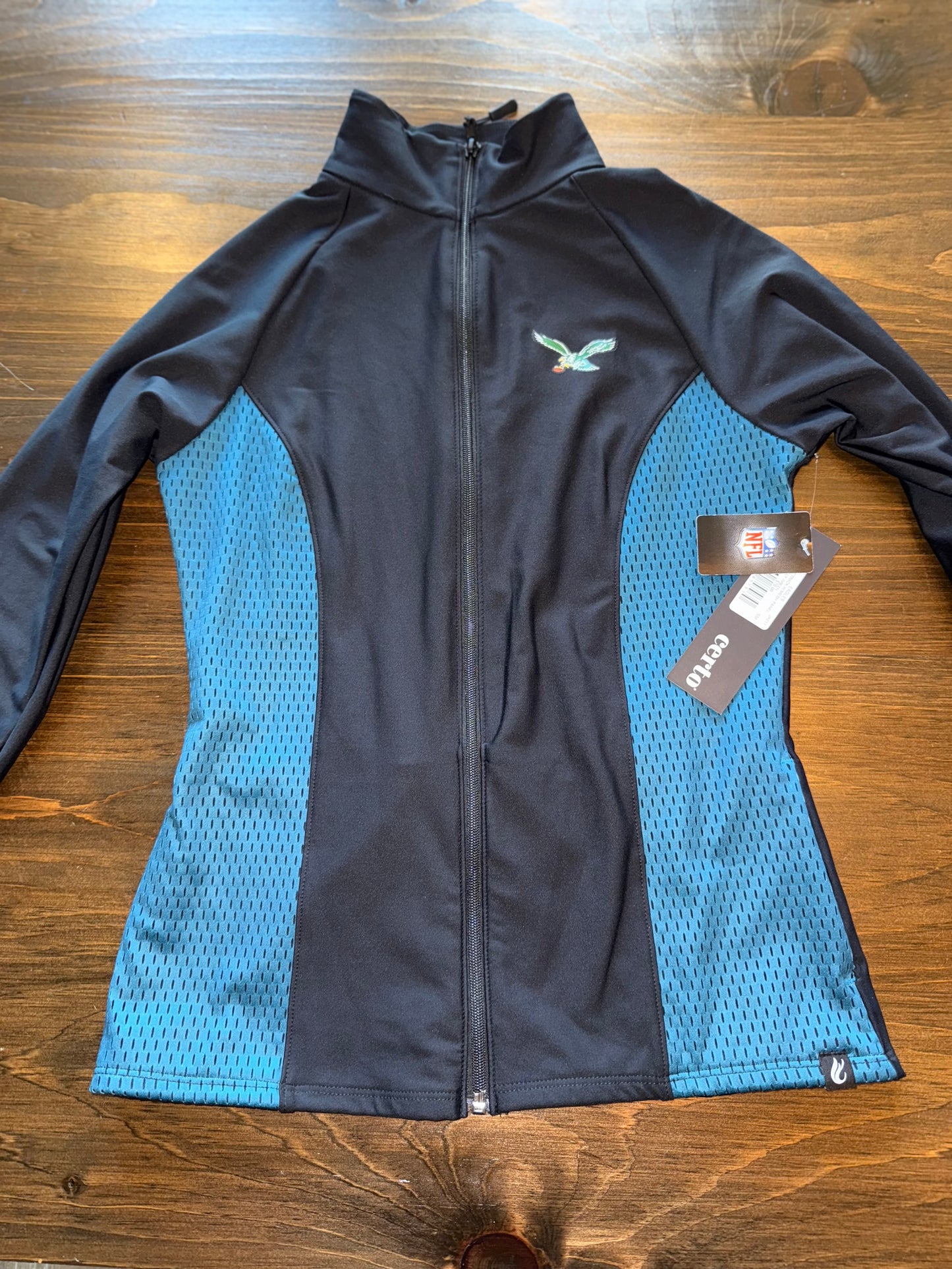 NWT Certo (Small) Brand New Sporty Mesh Zip Up Jacket with Thumb Holes