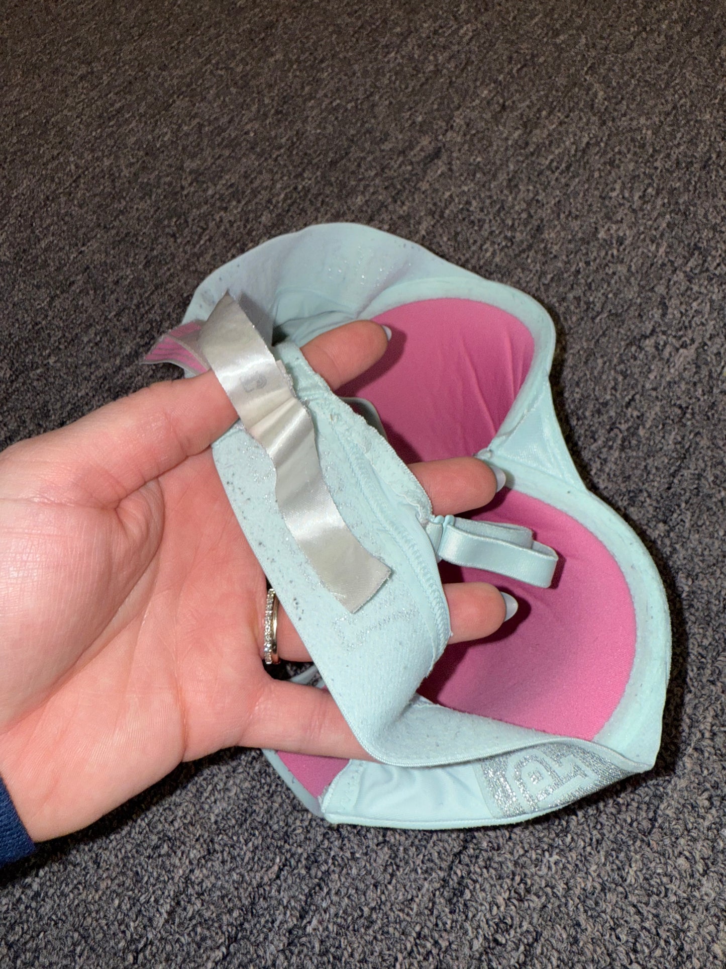 PINK Victoria's Secret (32D) Blue Wear Everywhere Push Up Bra