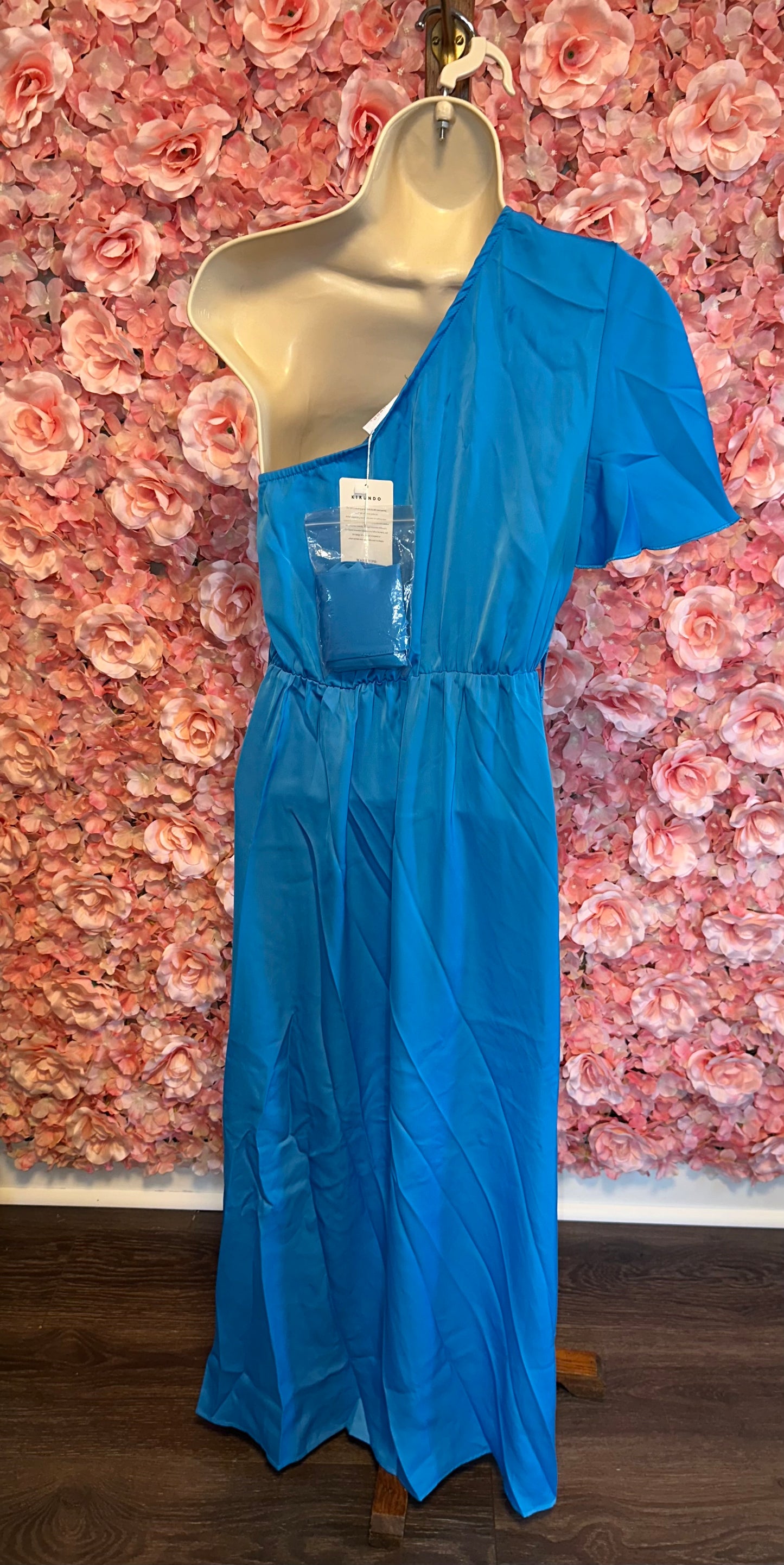 NWT Kirundo (Small) Brand New Blue One Shoulder Maxi Dress