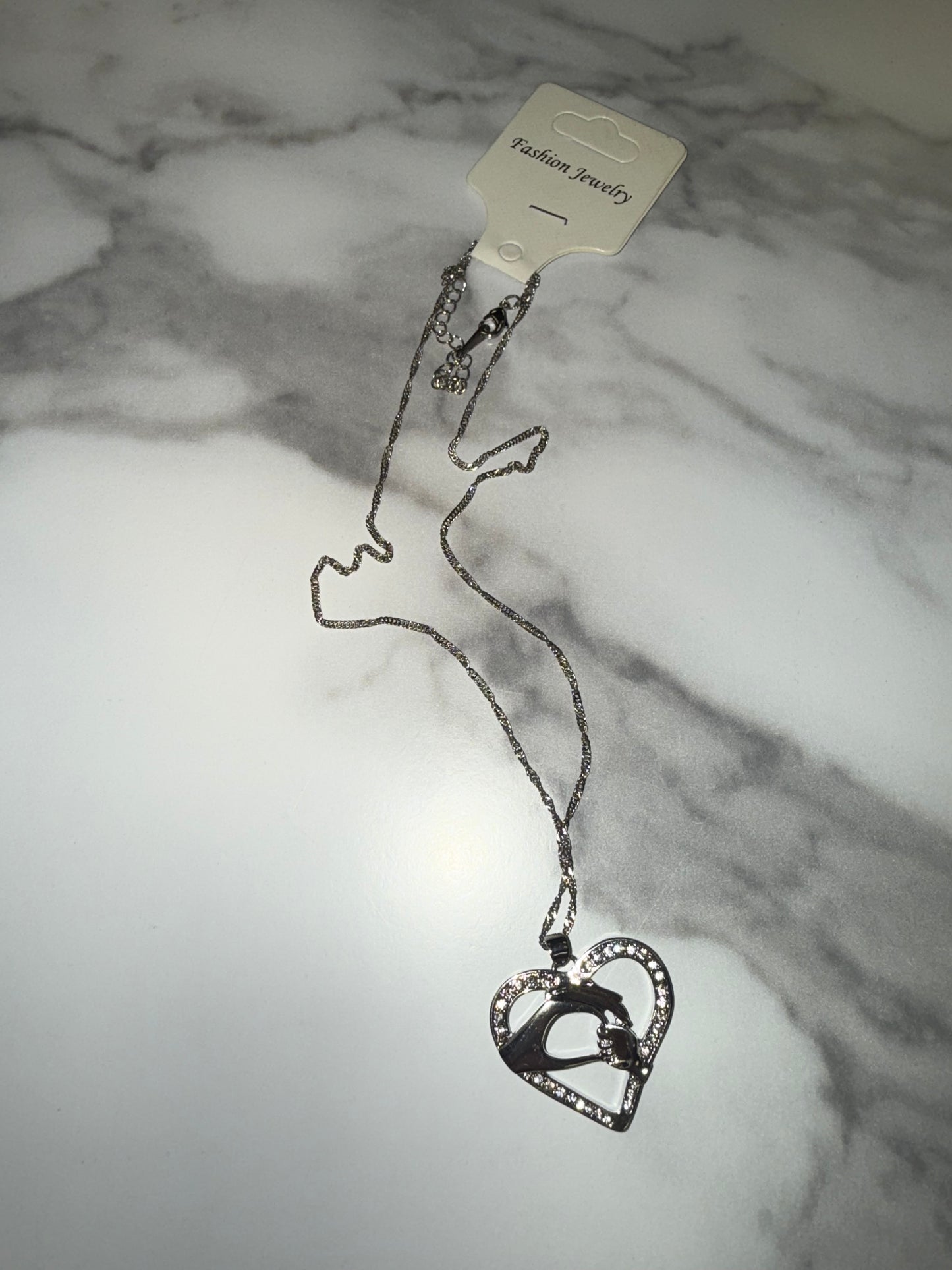 Fashion Jewelry Brand New Silver Mother//Child Necklace