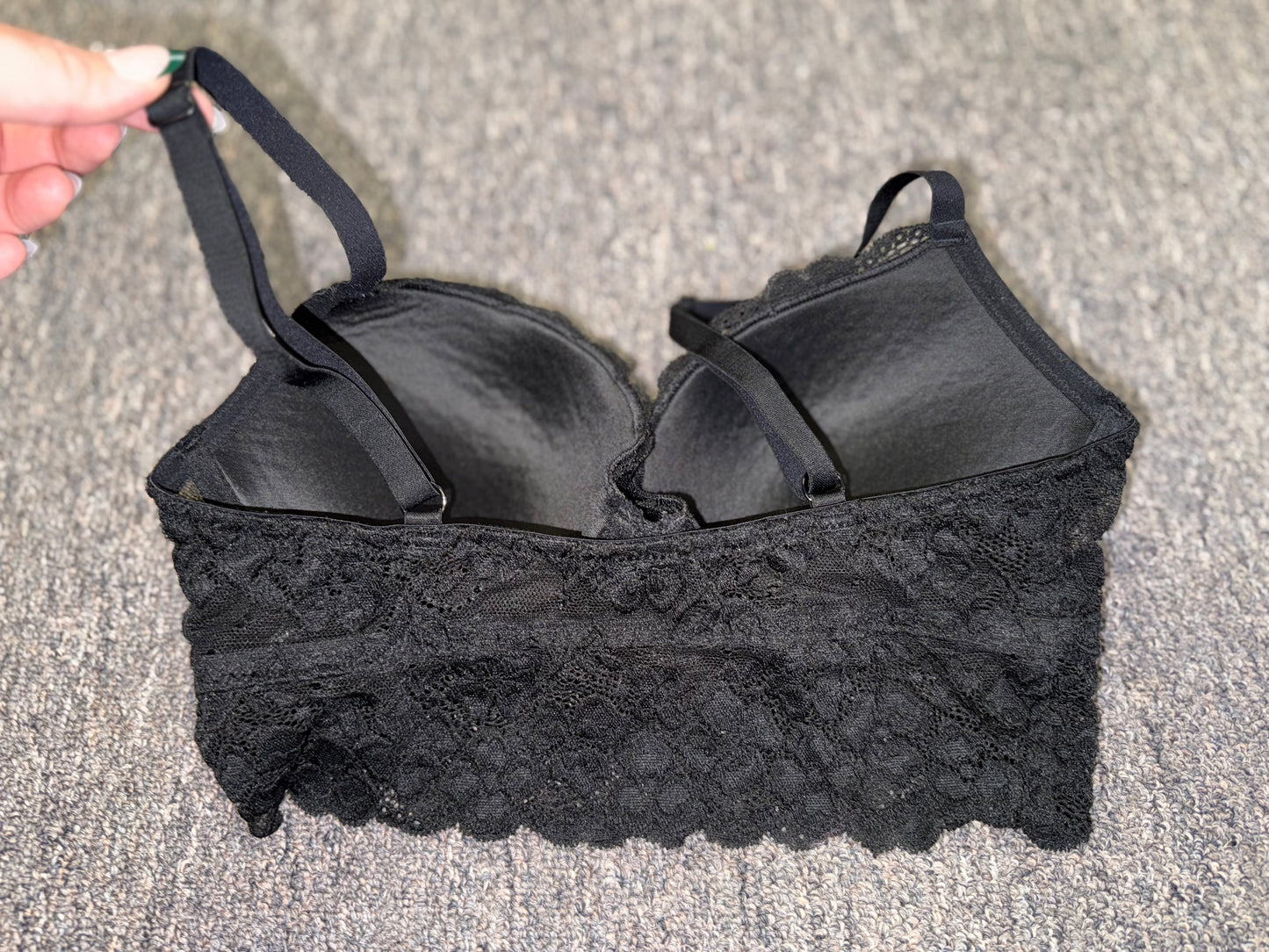 H&M (34D) Black Lace Padded Bra