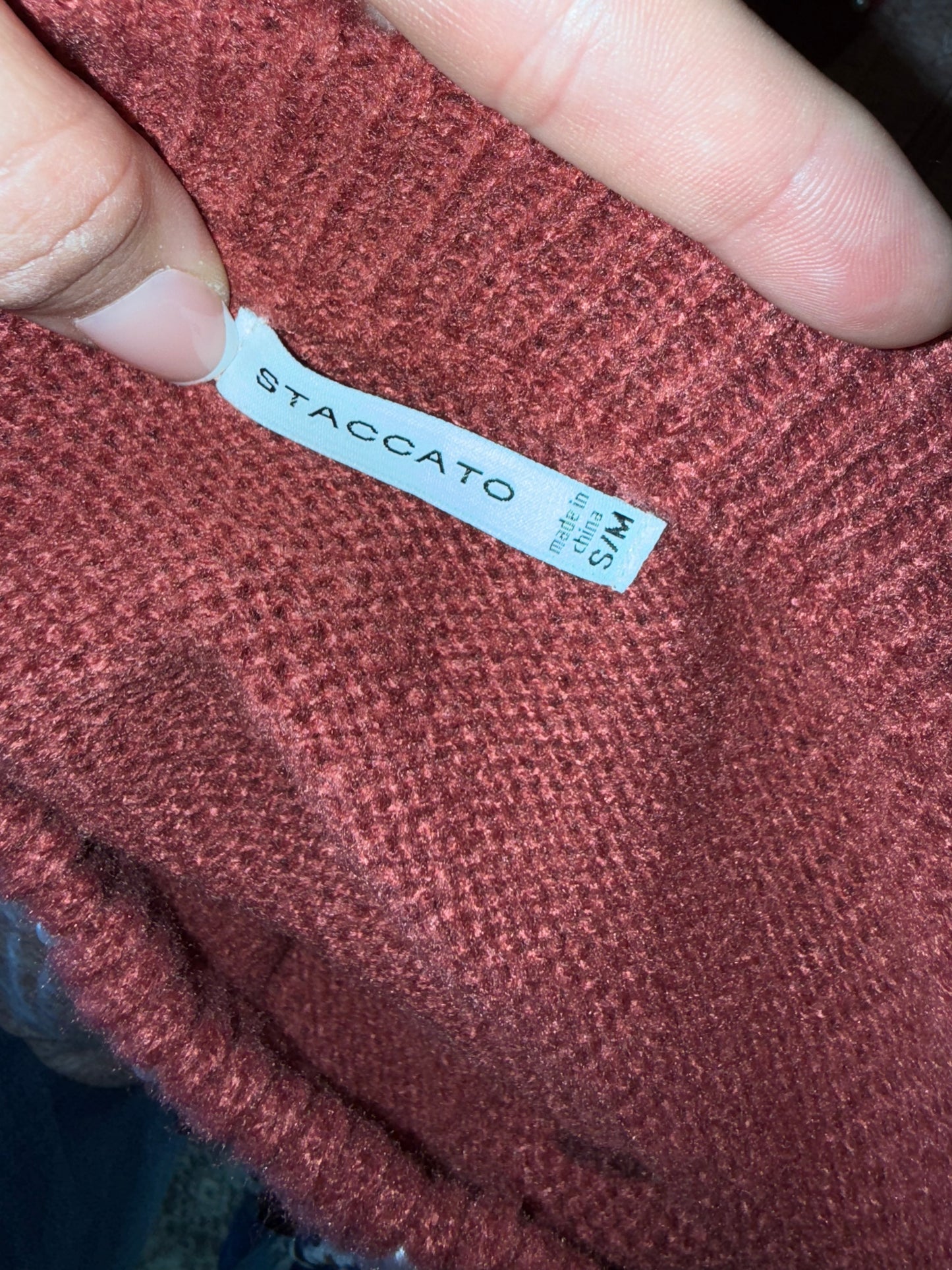 Staccato (Small/Medium) Burnt Orange Sweater with Pearl Sleeves