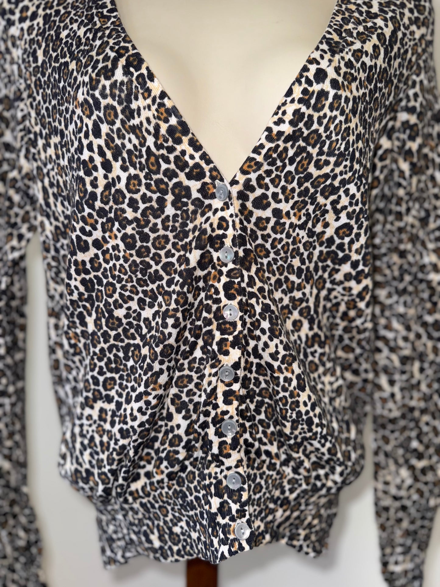 Victoria's Secret (Medium) Vintage Cheetah Print Button Up Lightweight Cardi