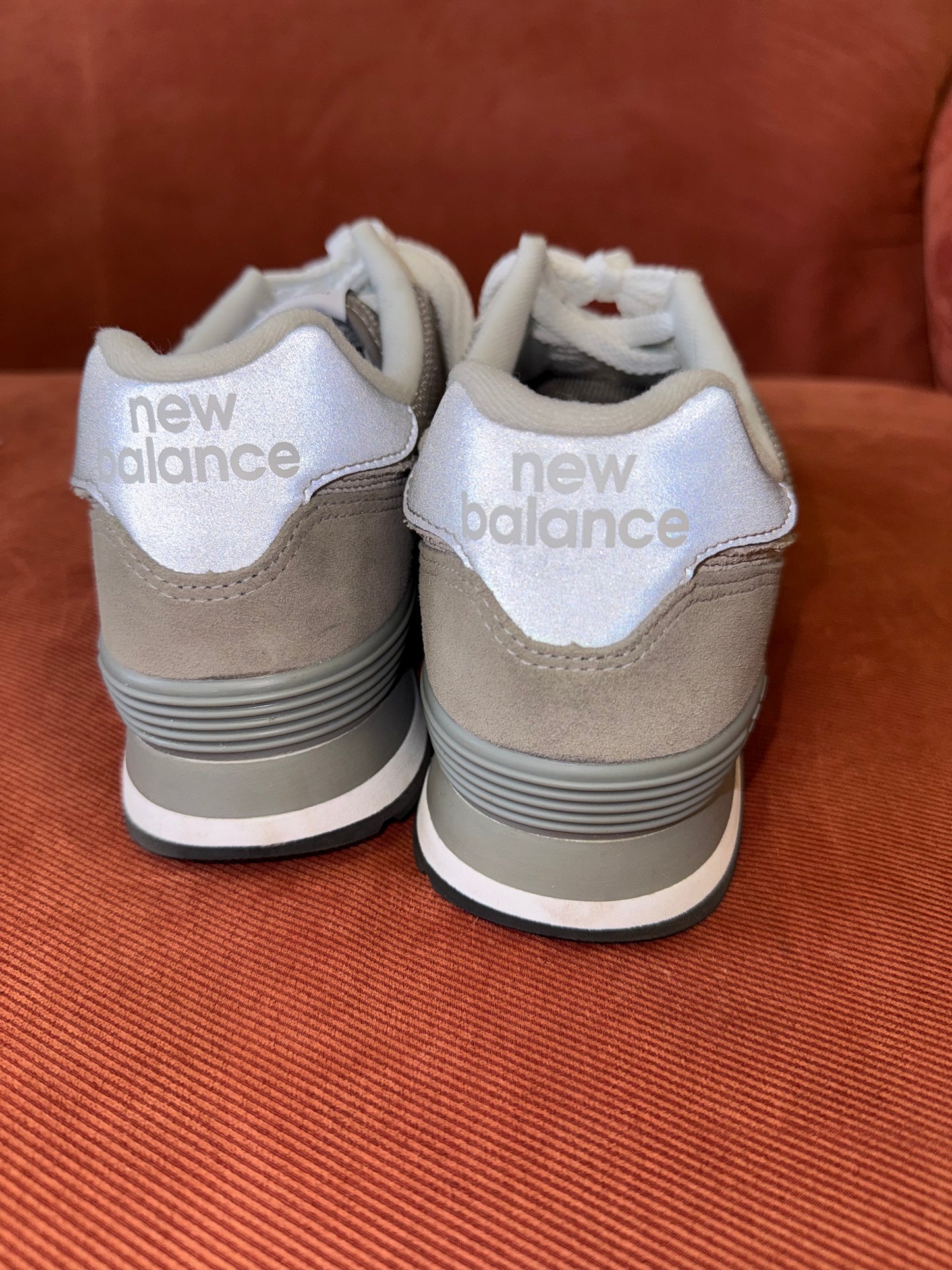 New Balance (9.5M or 11W) White//Grey 574 Classic Core Sneakers
