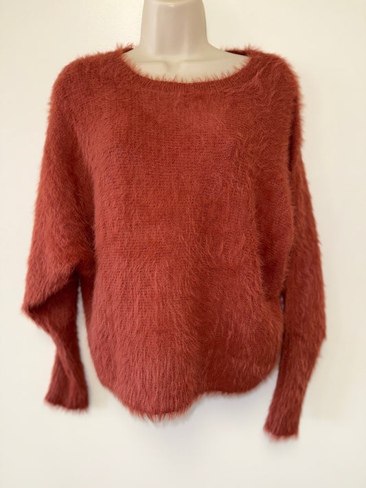 Jessica Simpson (Small) Burnt Orange Fuzzy Soft Sweater