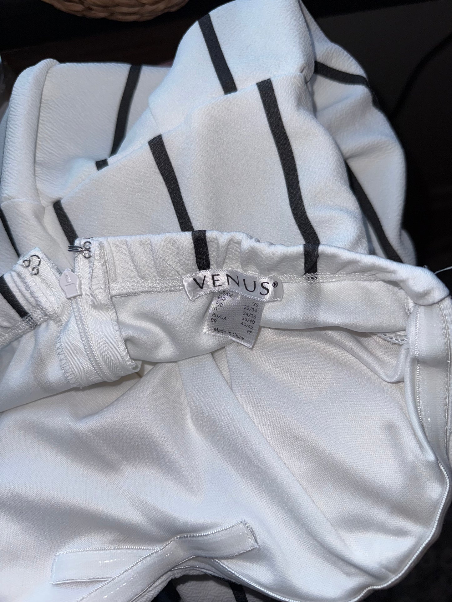 Venus (XS) Black & White Strapless Jumpsuit