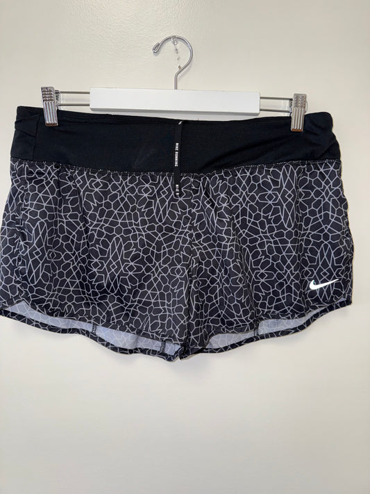 Nike Running (Large) Black & White Pattern Dri Fit Shorts