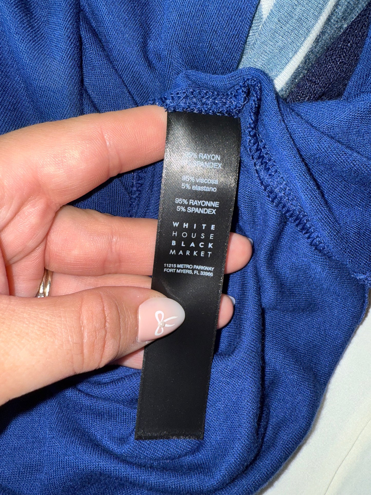 White House Black Market (Small) Blue Long Sleeve Top