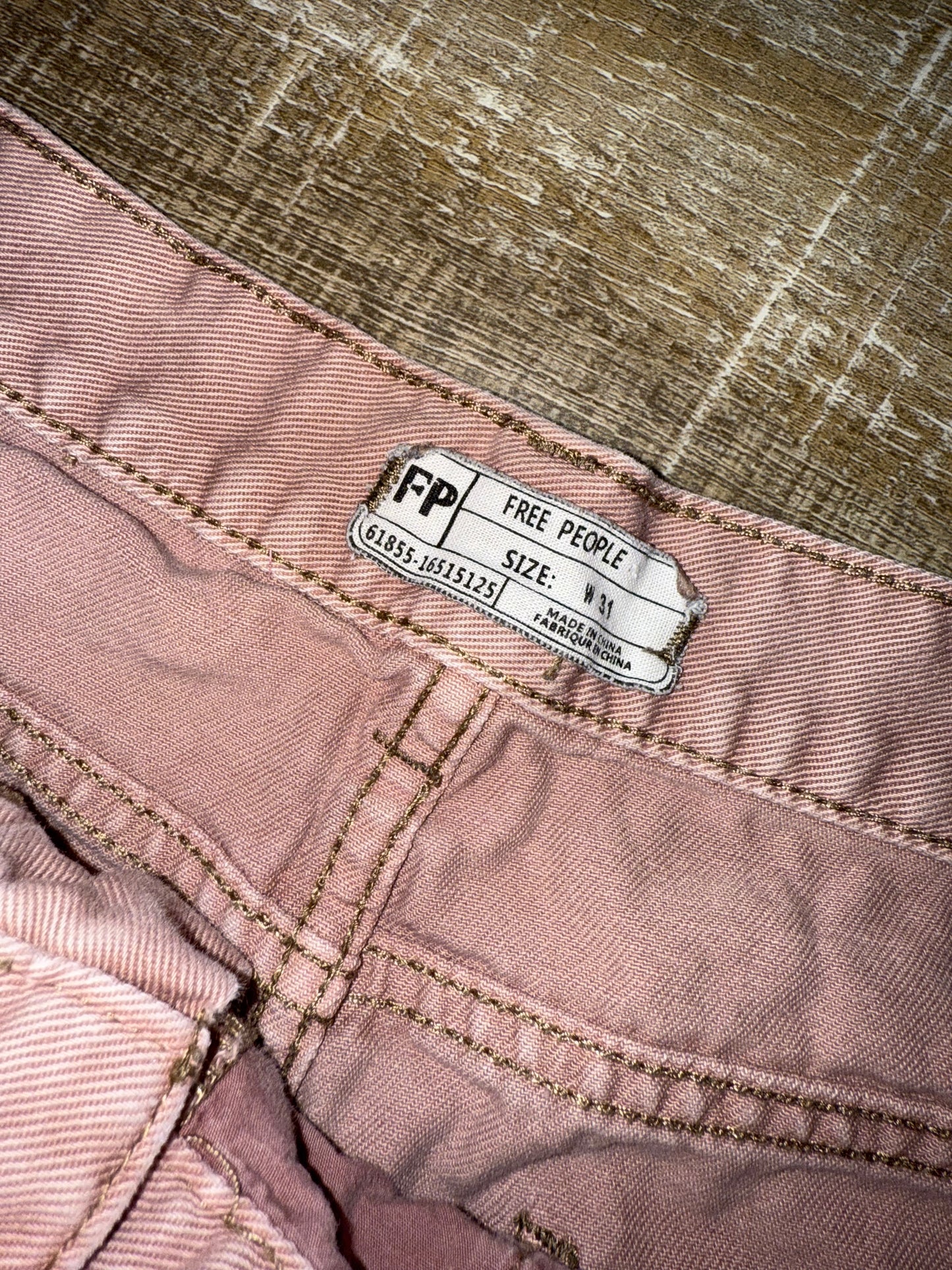 Free People (31) Distressed Tan Denim Jean Shorts
