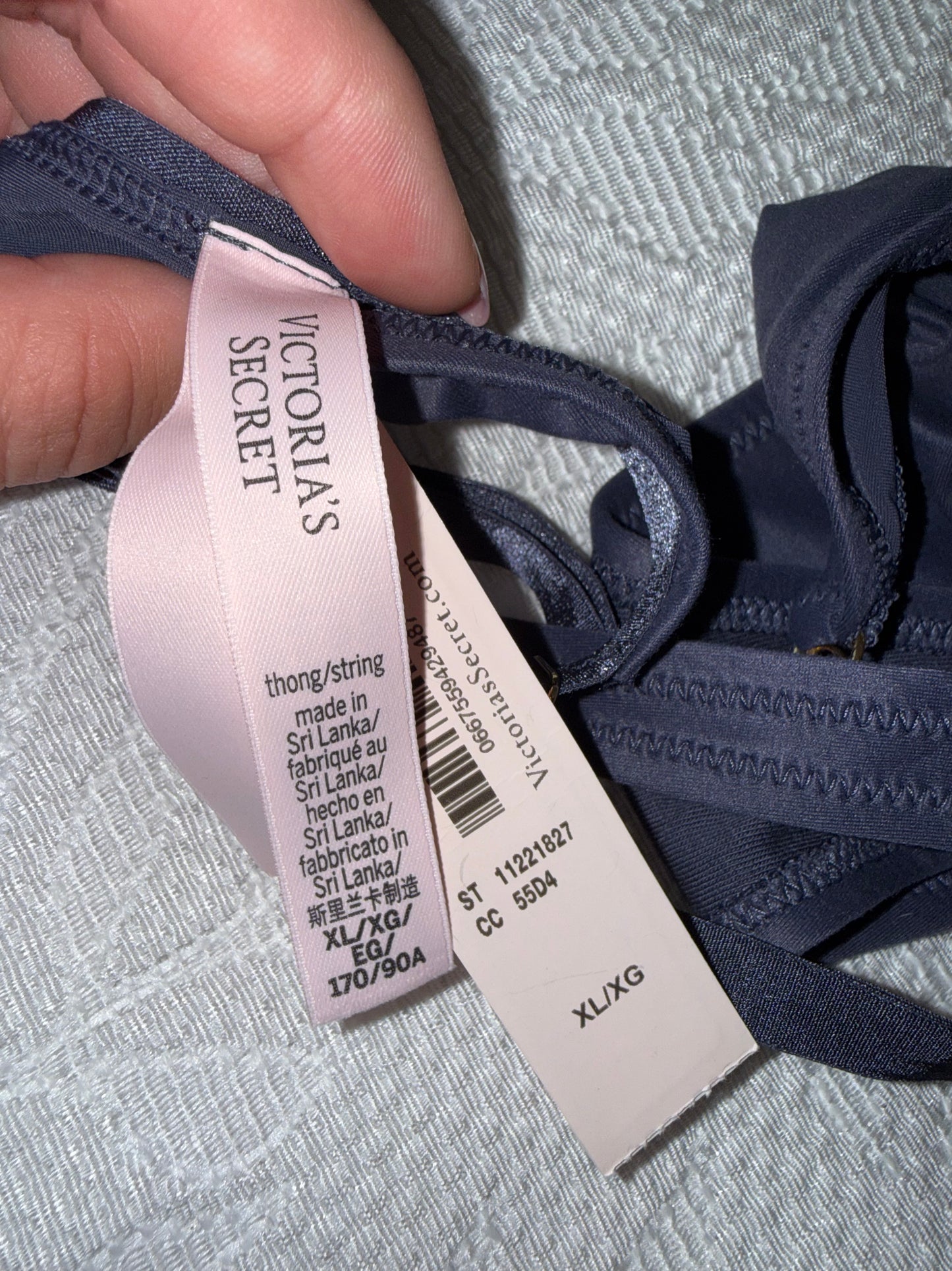 NWT Victoria's Secret (XL) Brand New High Cut Thong with Gold Accent Hardware