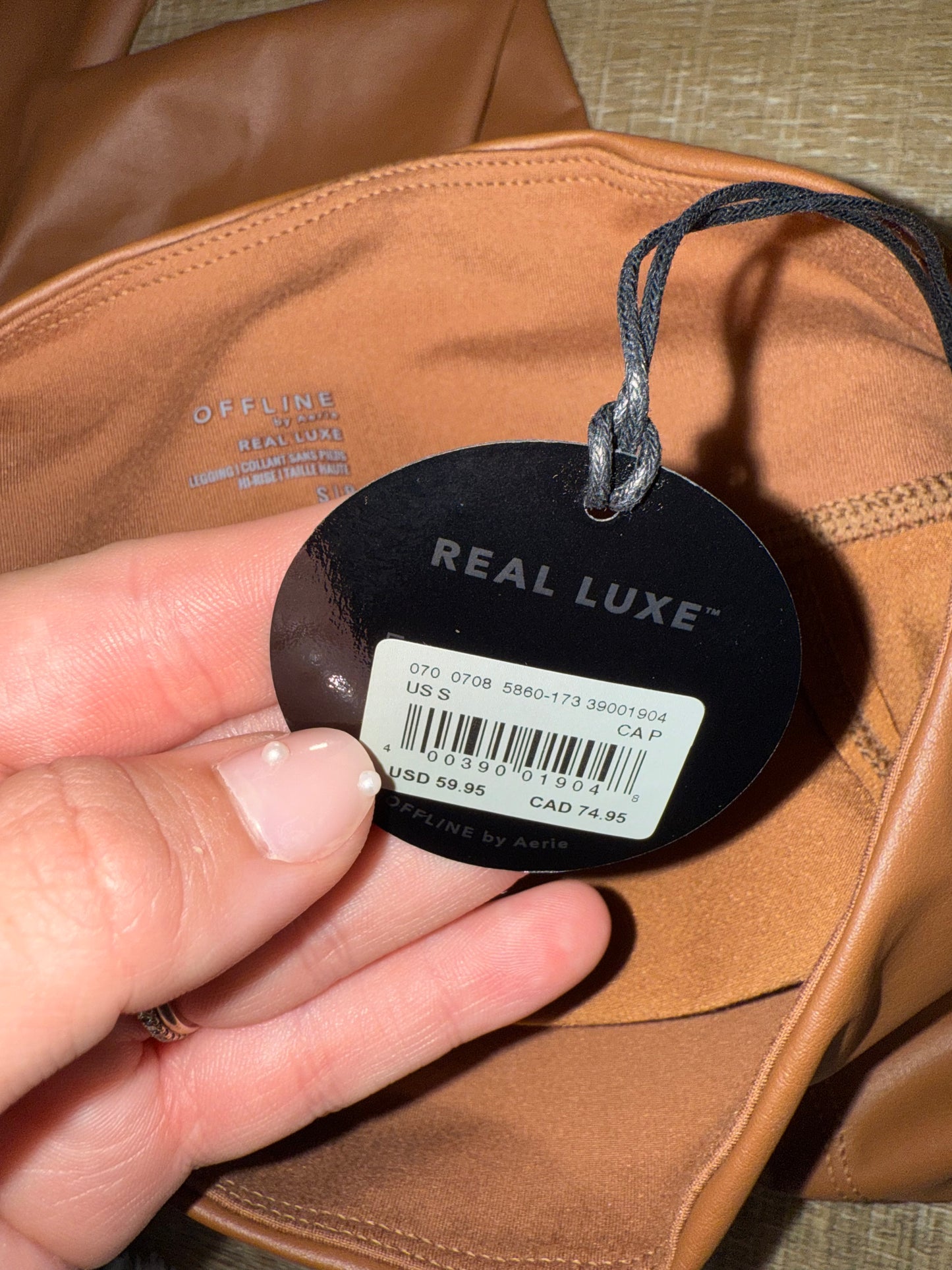 NWT Offline by Aerie (Small) Brand New Brown Faux Leather Legging Pants