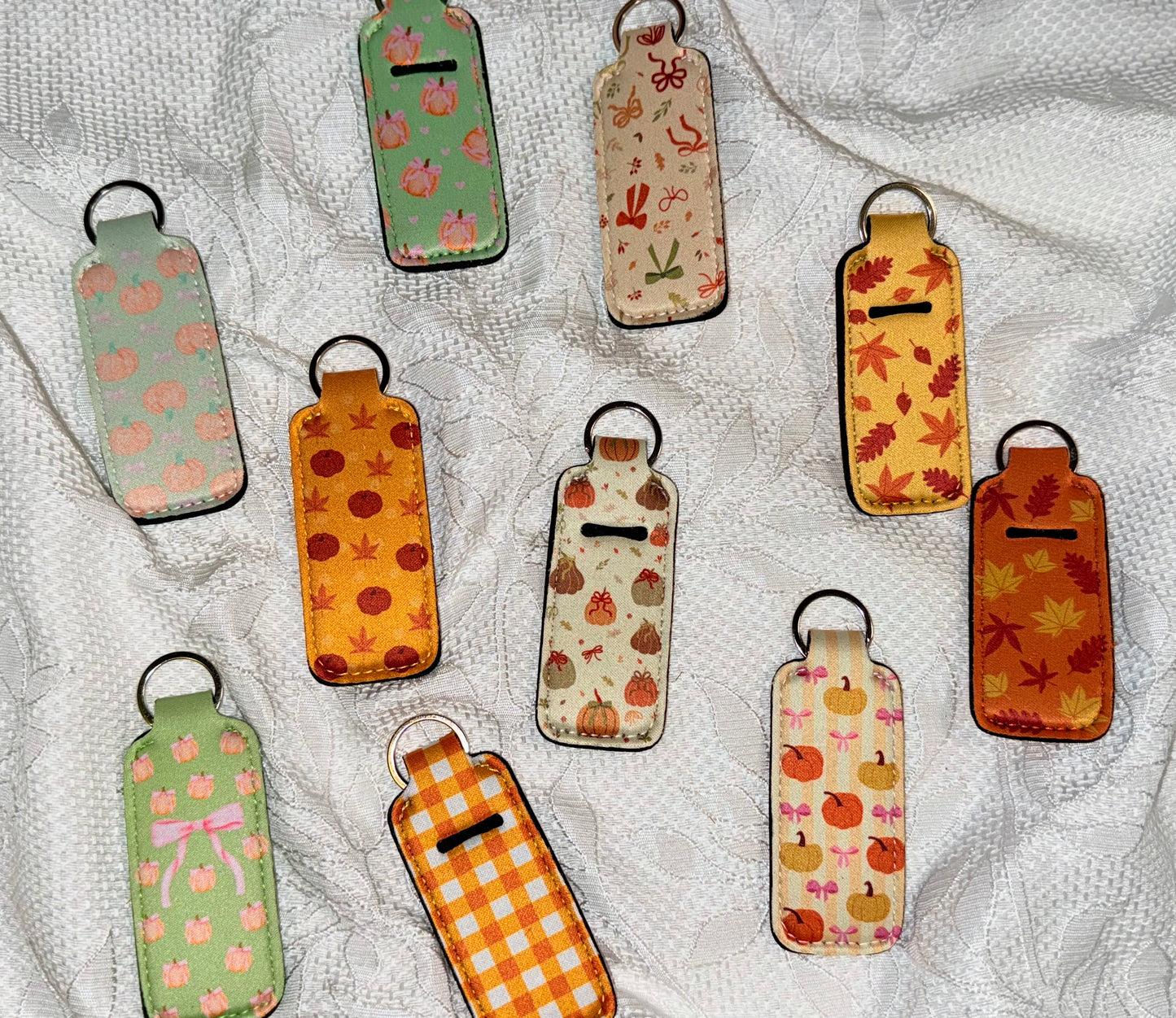 1 Fall Themed Chapstick Holder Keychain