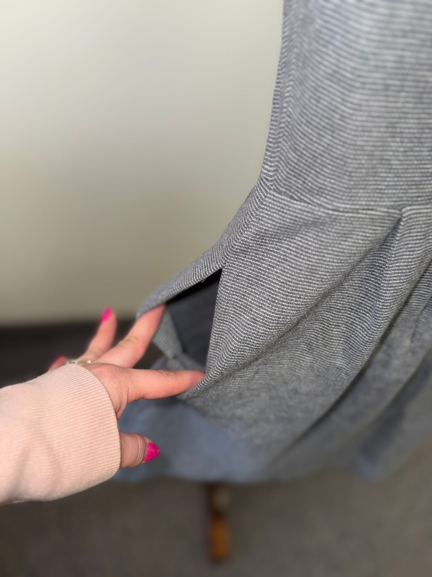 Madewell (XXS) Grey//White Knit Sleeveless Dress with Pockets