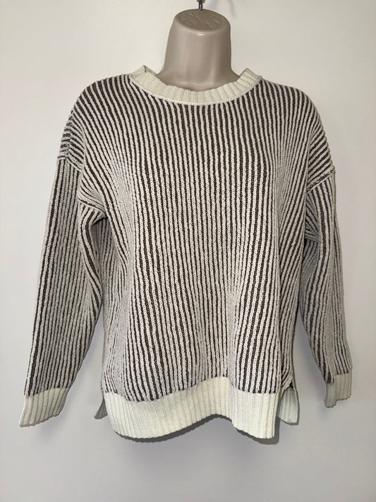 Maurices (Small) Brown//Cream Ribbed Soft Knit Sweater