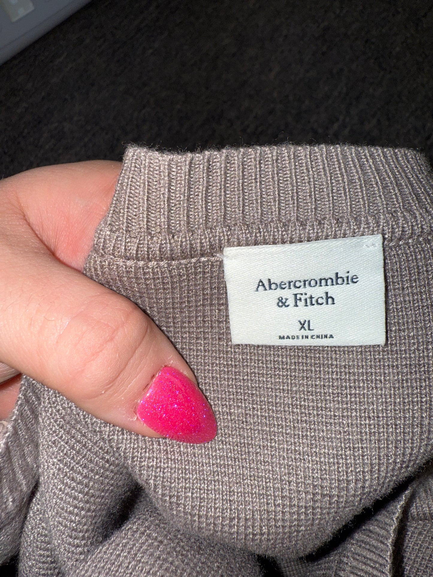 Abercrombie & Fitch (XL) Brown Long Sleeve Knit Form Fitting Ribbed Bodysuit