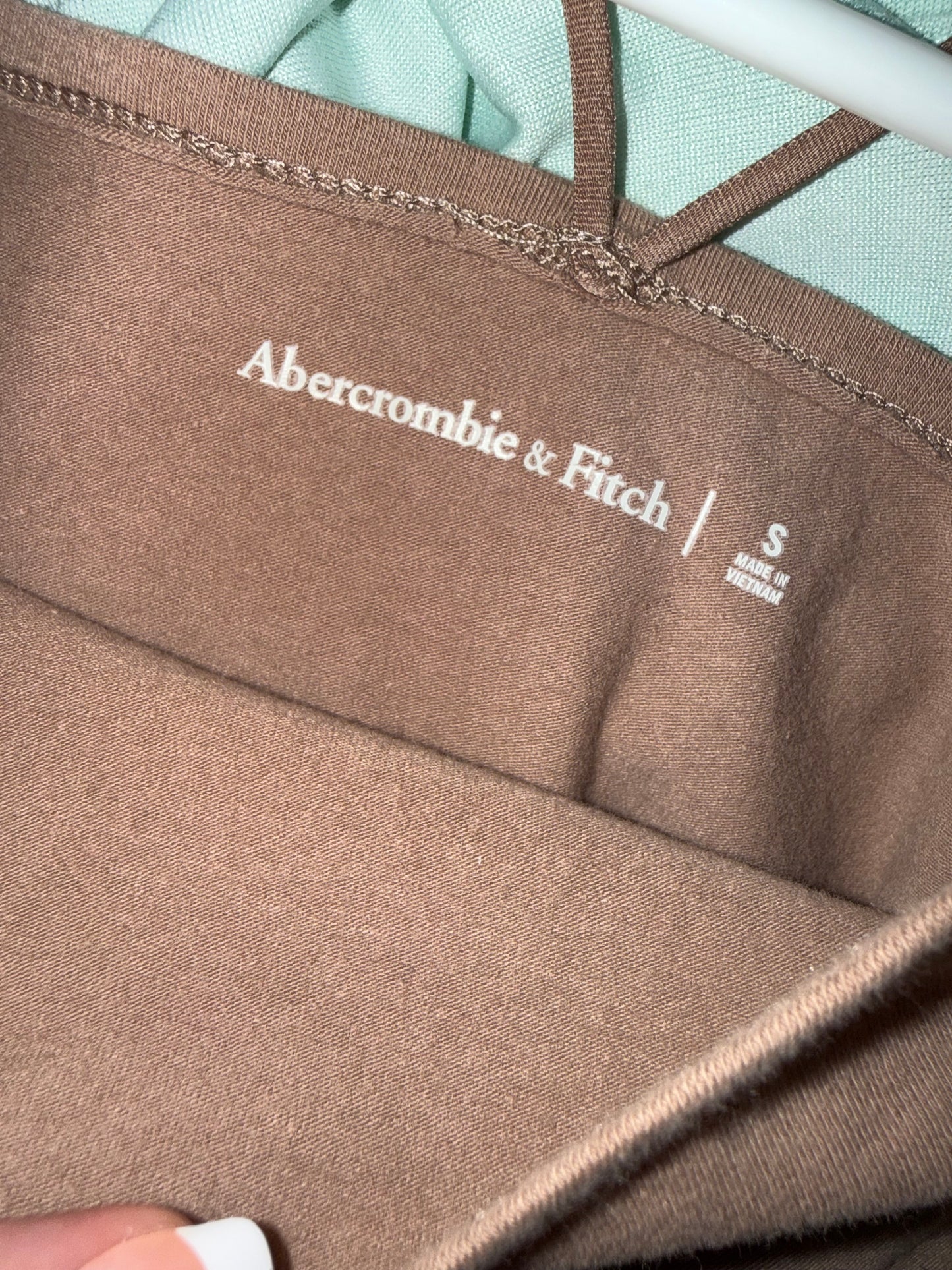 Abercrombie & Fitch (Small) Brown Cropped Light Cami Tank Top