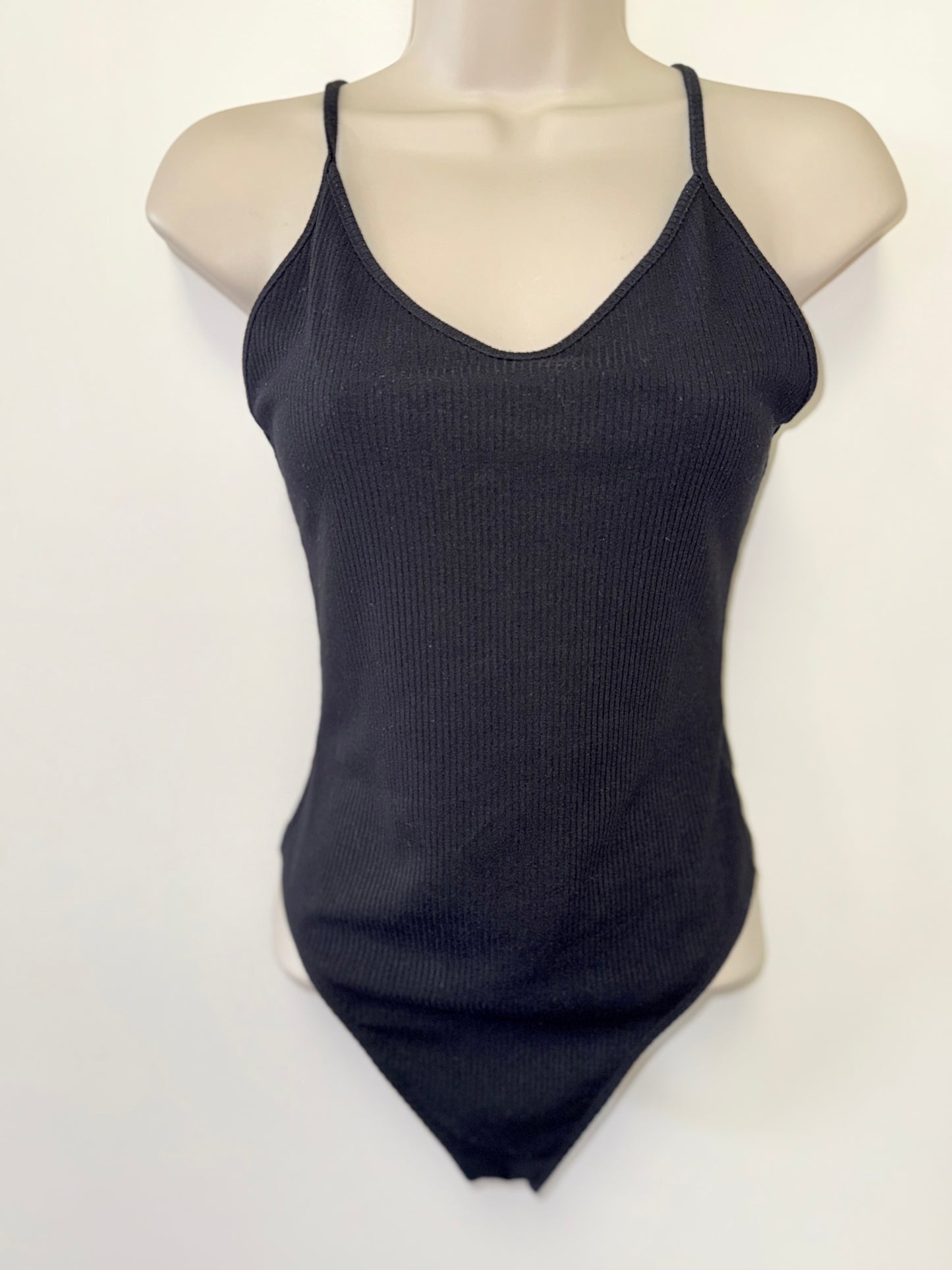 American Eagle (Medium) Black Ribbed Tank Bodysuit