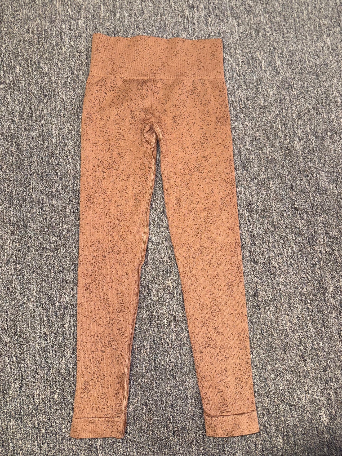 Gymshark (XS) Brown//Tan Sporty Spec Pattern Leggings