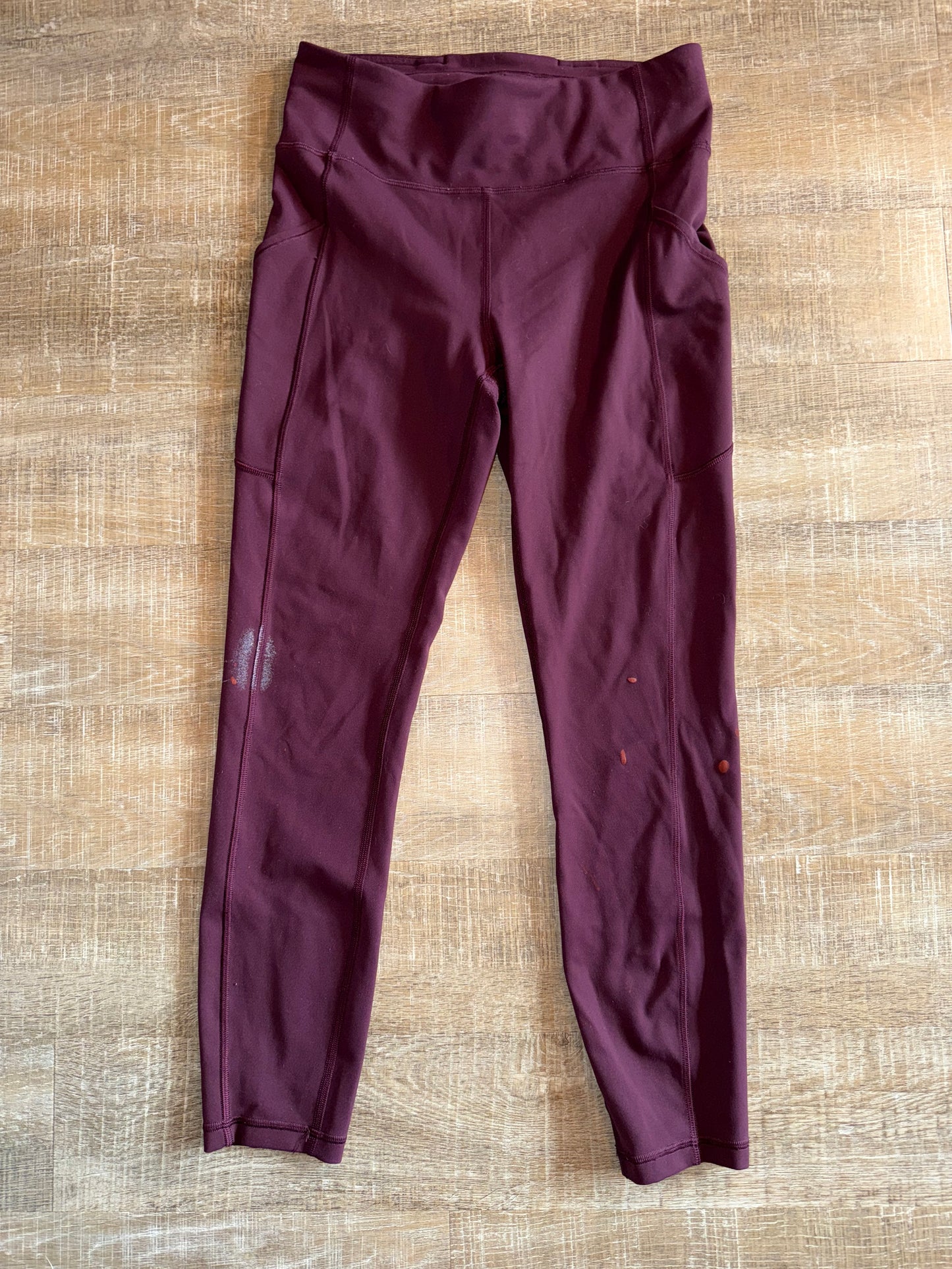 *FREE WITH PURCHASE* lululemon (8) Maroon Leggings with 2 Slip Pockets