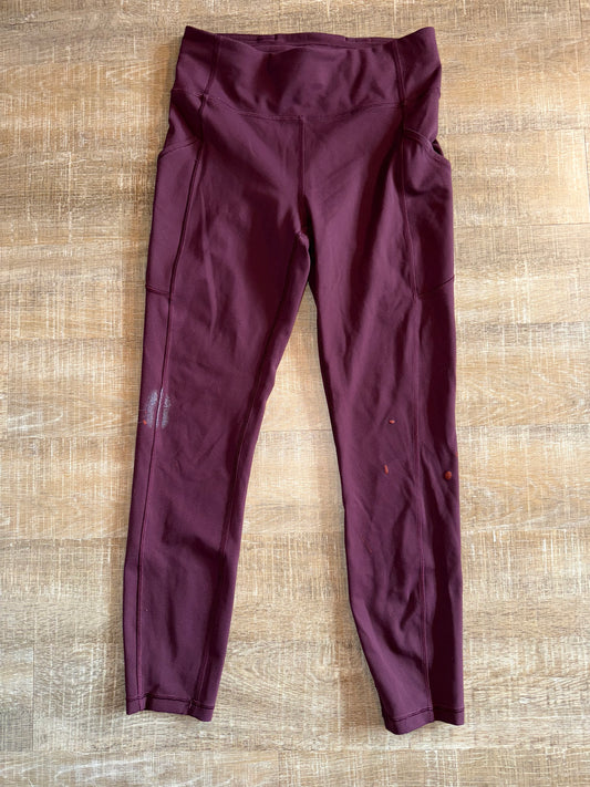 *FREE WITH PURCHASE* lululemon (8) Maroon Leggings with 2 Slip Pockets