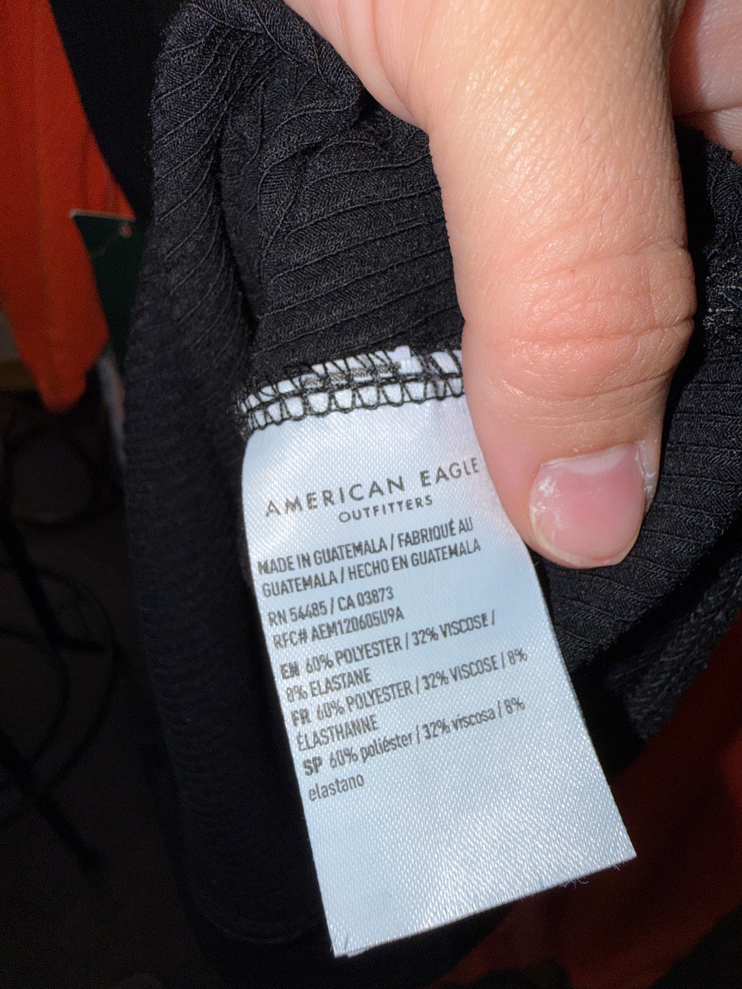 American Eagle (Medium) Black Ribbed Tank Bodysuit