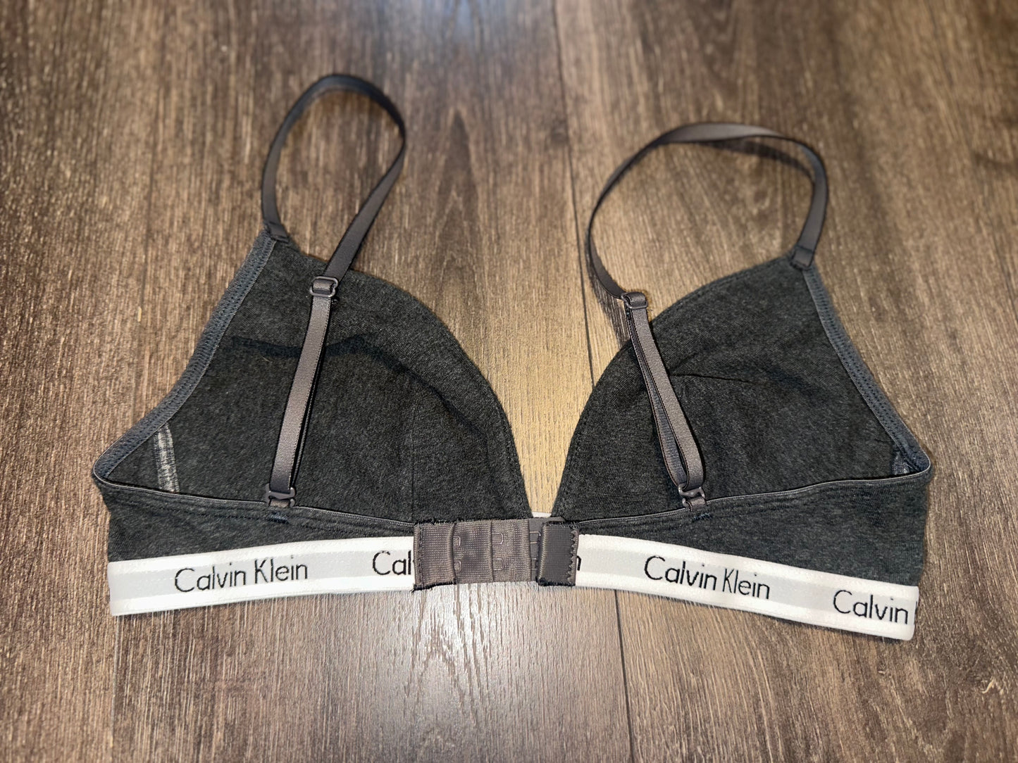 Calvin Klein (Medium) Grey Lightweight Bra with Logo Band