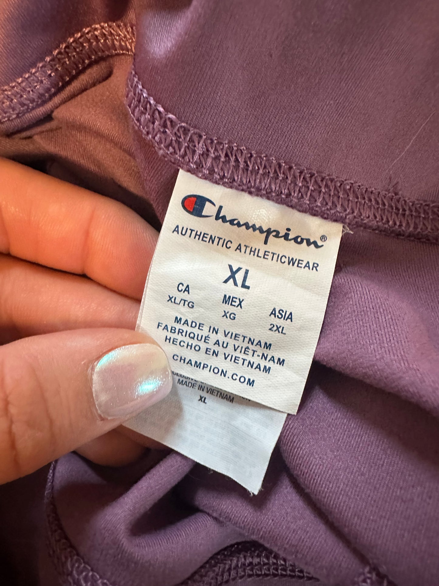 Champion (XL) Light Purple Leggings with Zipped Back Pocket