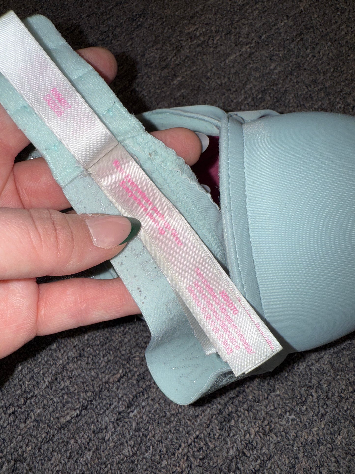 PINK Victoria's Secret (32D) Blue Wear Everywhere Push Up Bra