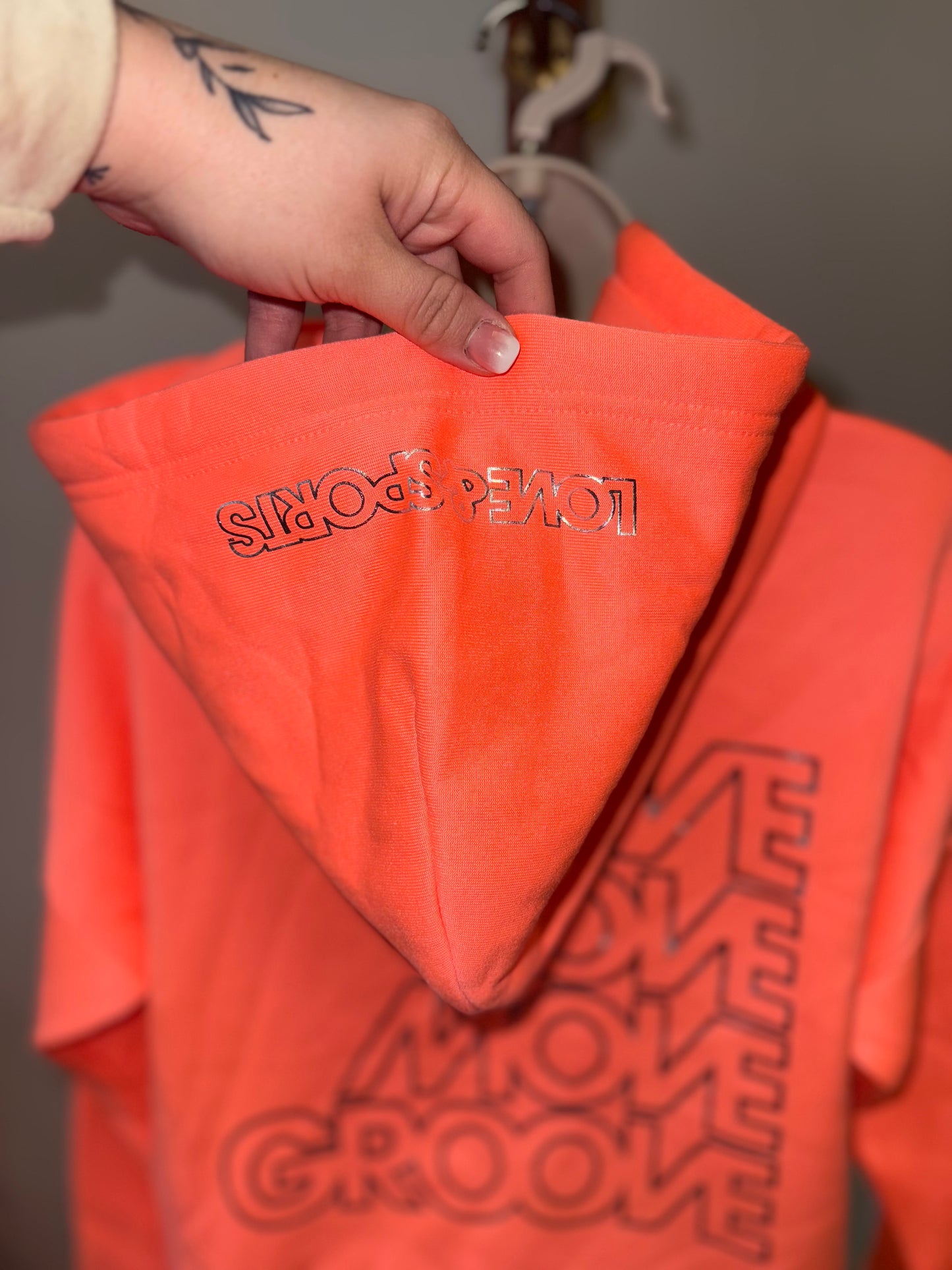 Love & Sports (Medium) Orange Sporty Full Zip Up Hooded Jacket