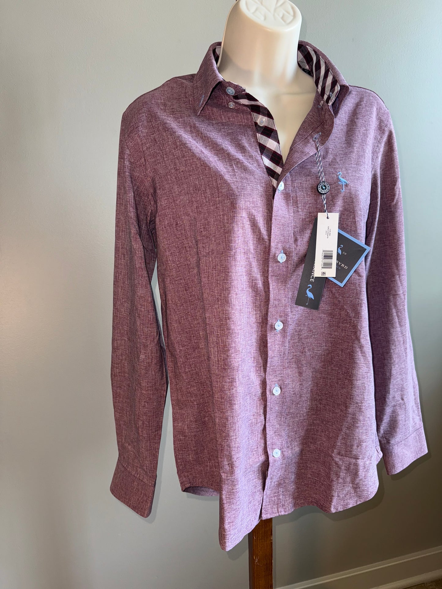 NWT Tailorbyrd (Large) Brand New Burgundy SPF 30 Button Up