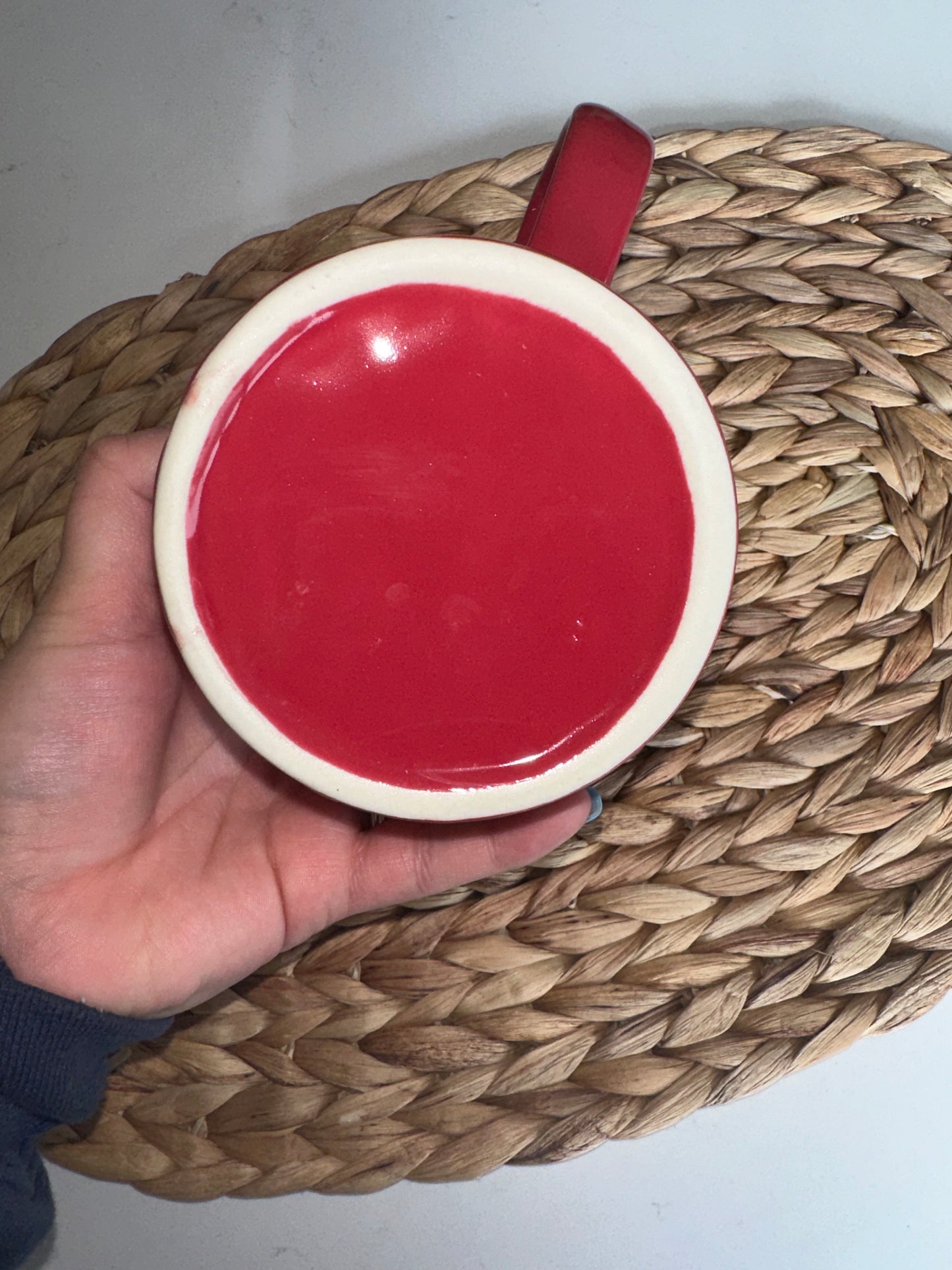 Red Heart Pattern Ceramic Coffee Mug