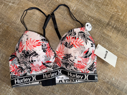 NWT Hurley (34C) Brand New Floral Pattern Padded Bra with Soft Finishes