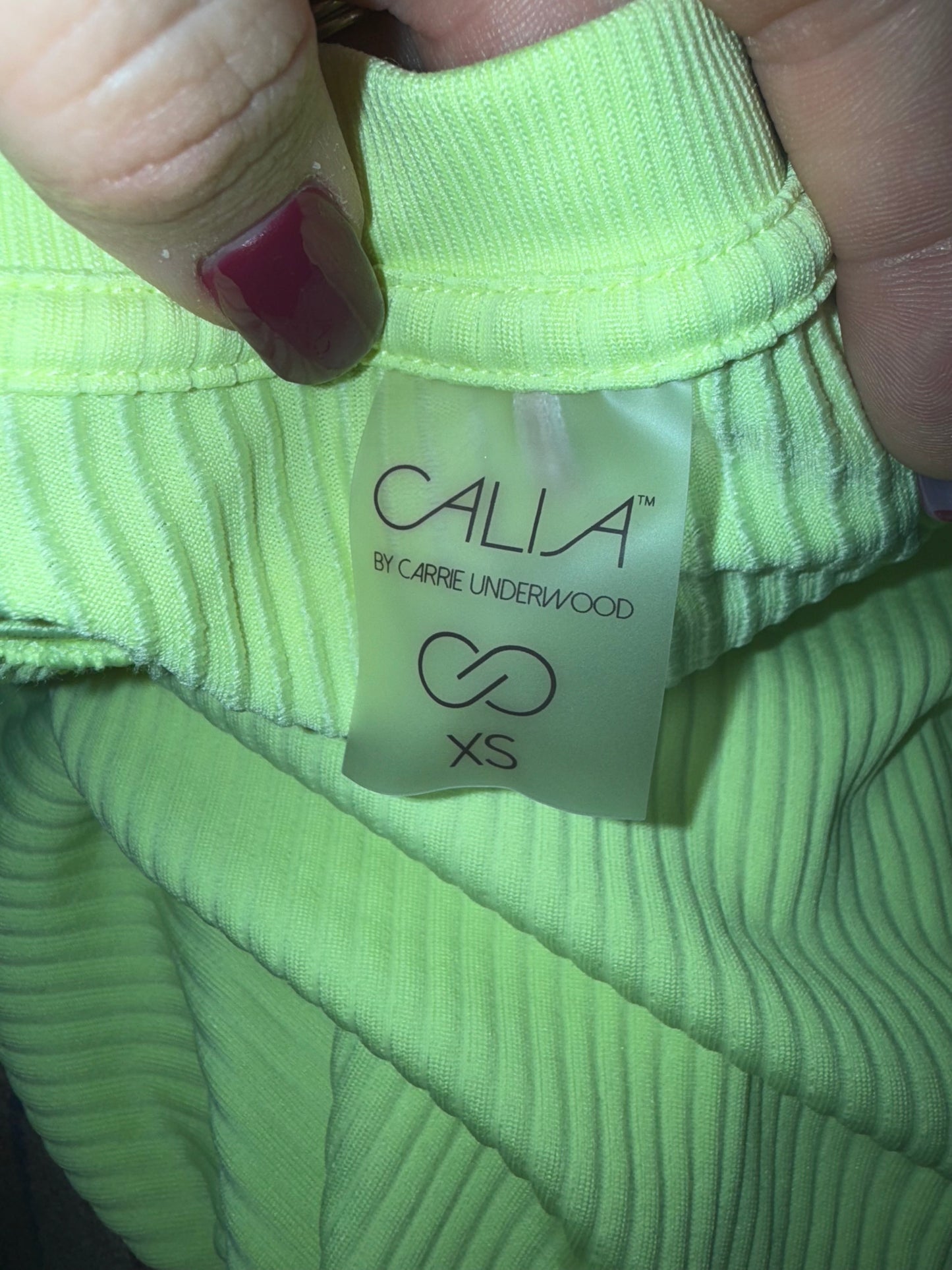 Calia By Carrie Underwood (XS) Yellow Ribbed Activewear Tank Top