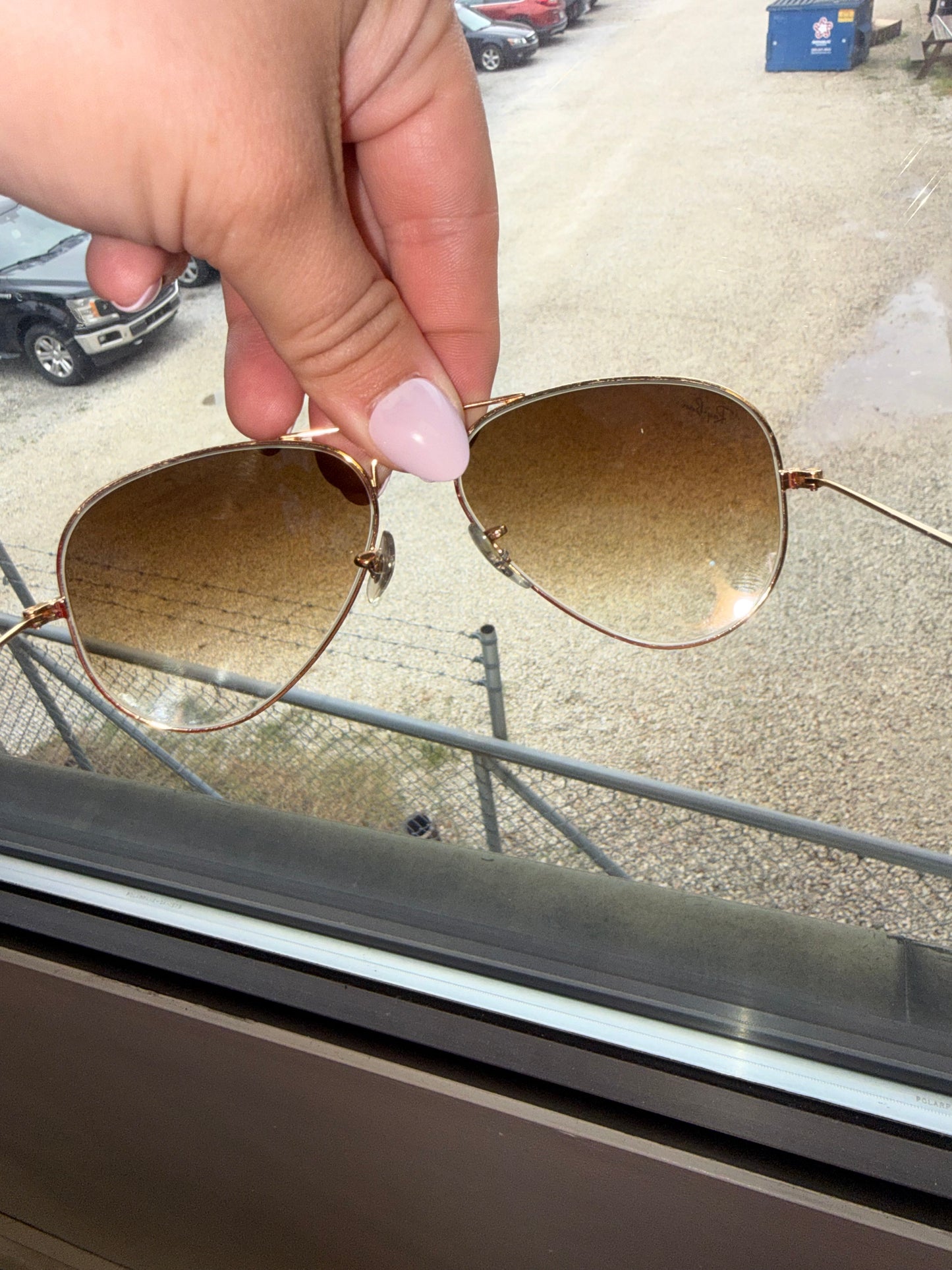 Ray-Ban Gold/Brown Aviator Gradient Sunglasses