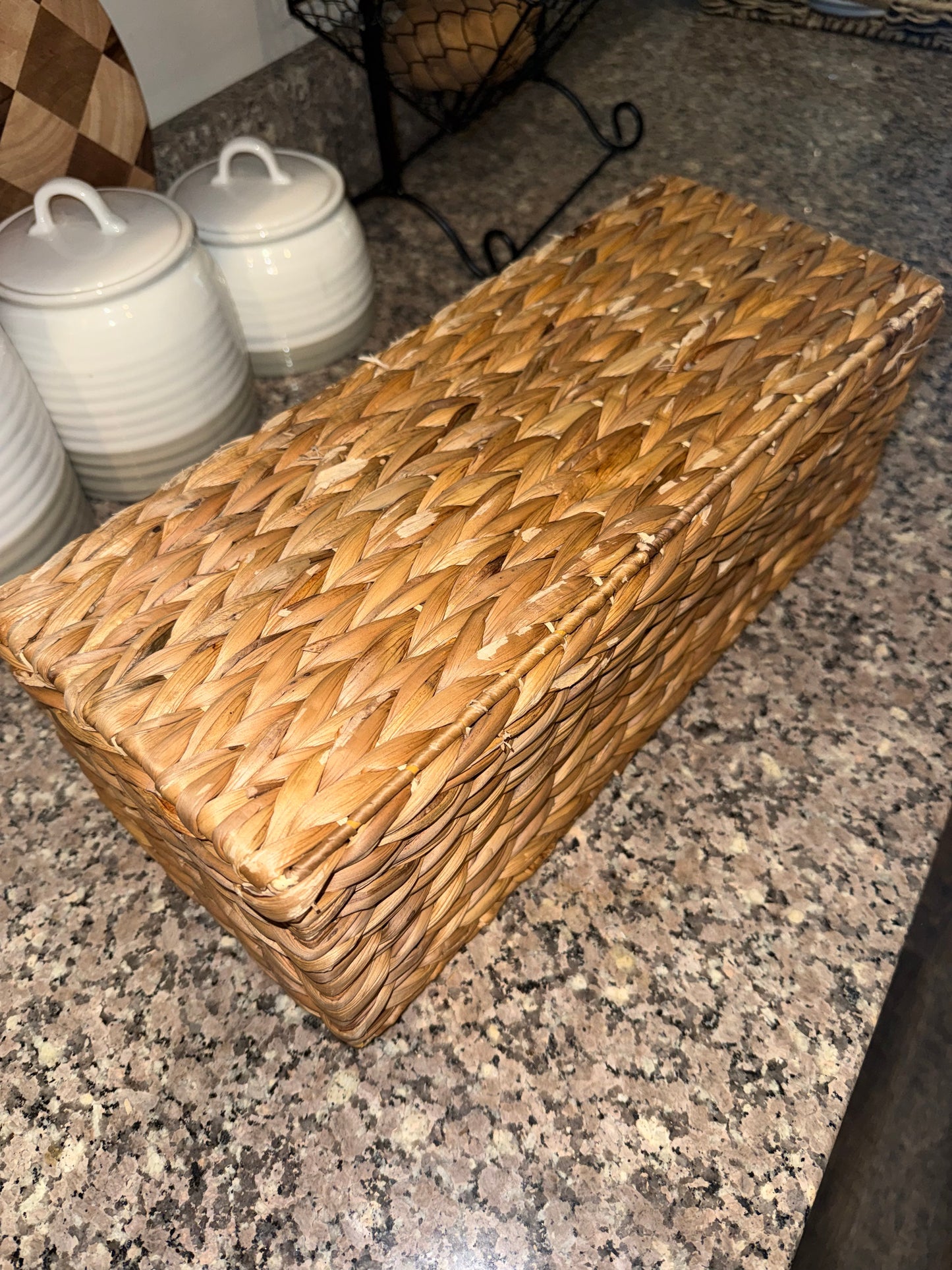 3 Compartment Wicker Storage Basket