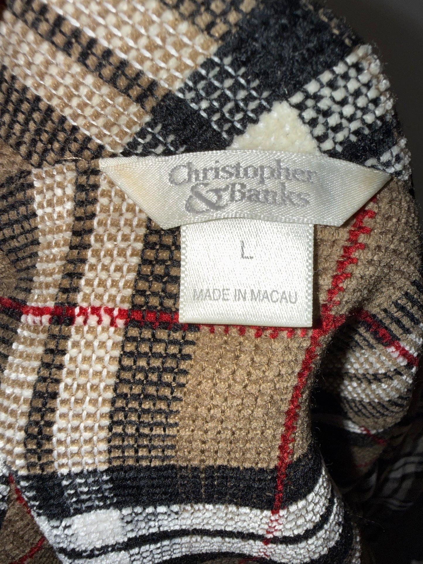 Christopher & Banks (Large) Vintage Paid Button Up Collared Top