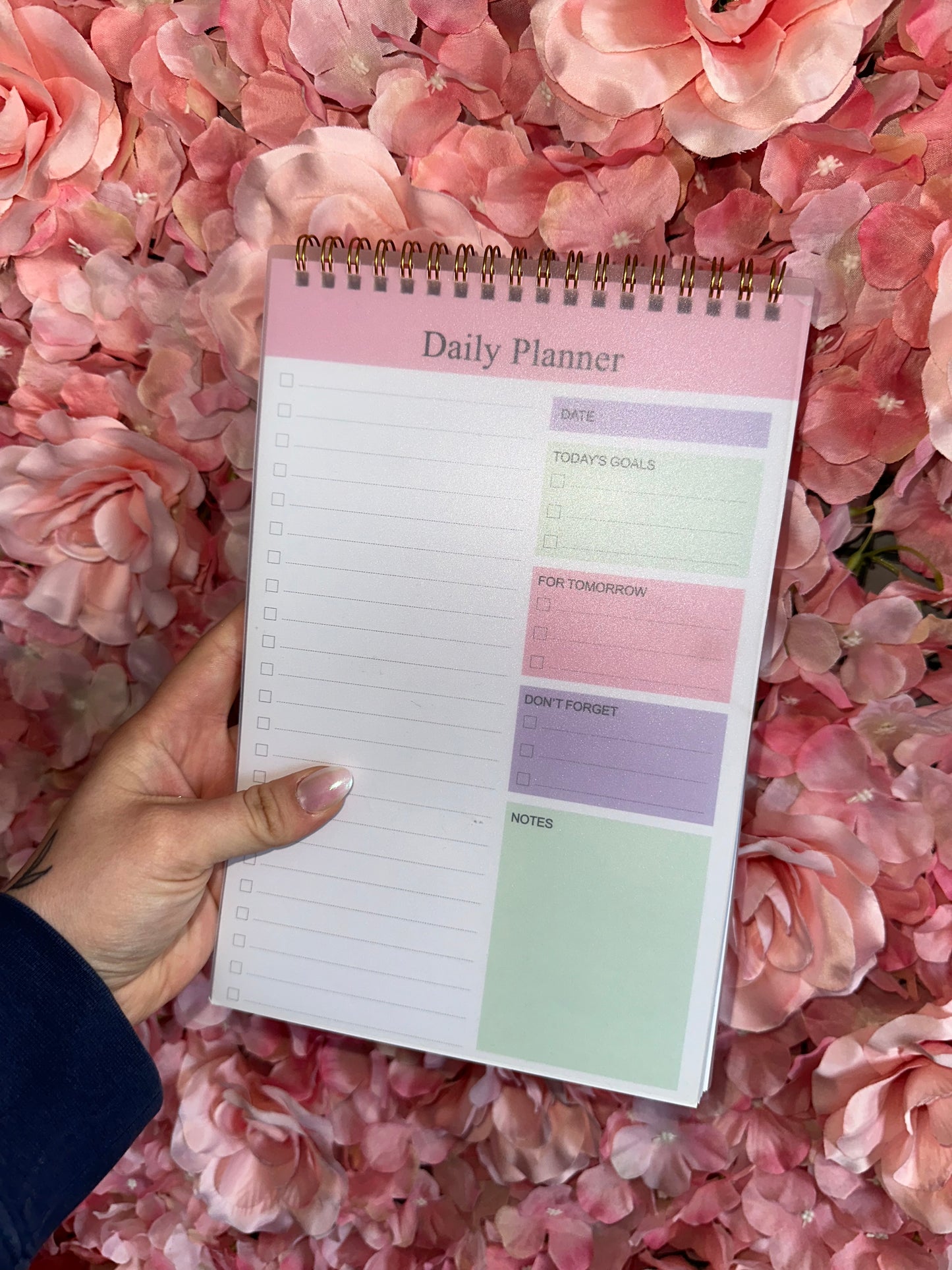 Daily Planner Notebook Checklist & Goals