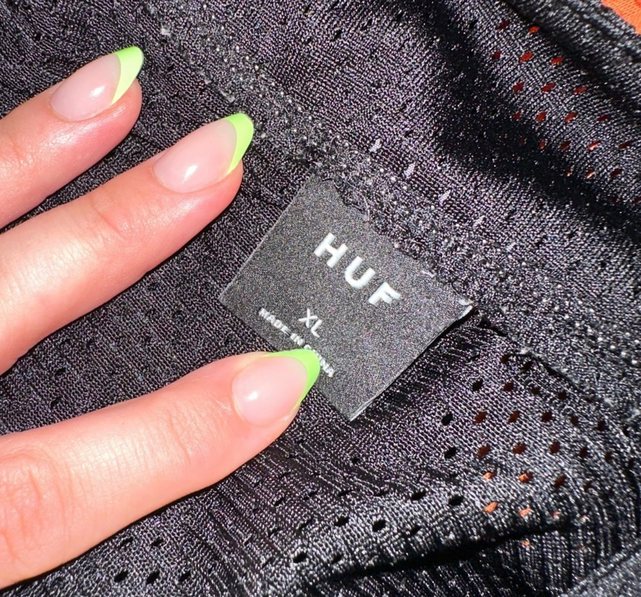 HUF (XL) Black Mesh Crackerjack Jersey Button Up V-Neck