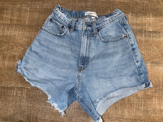 Abercrombie & Fitch (2) Denim High Rise Dad Short Jean Shorts with Curve Love