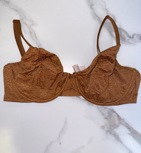 Victoria's Secret (38DD) Brown Cheetah Print Body By Victoria Unlined Demi Bra