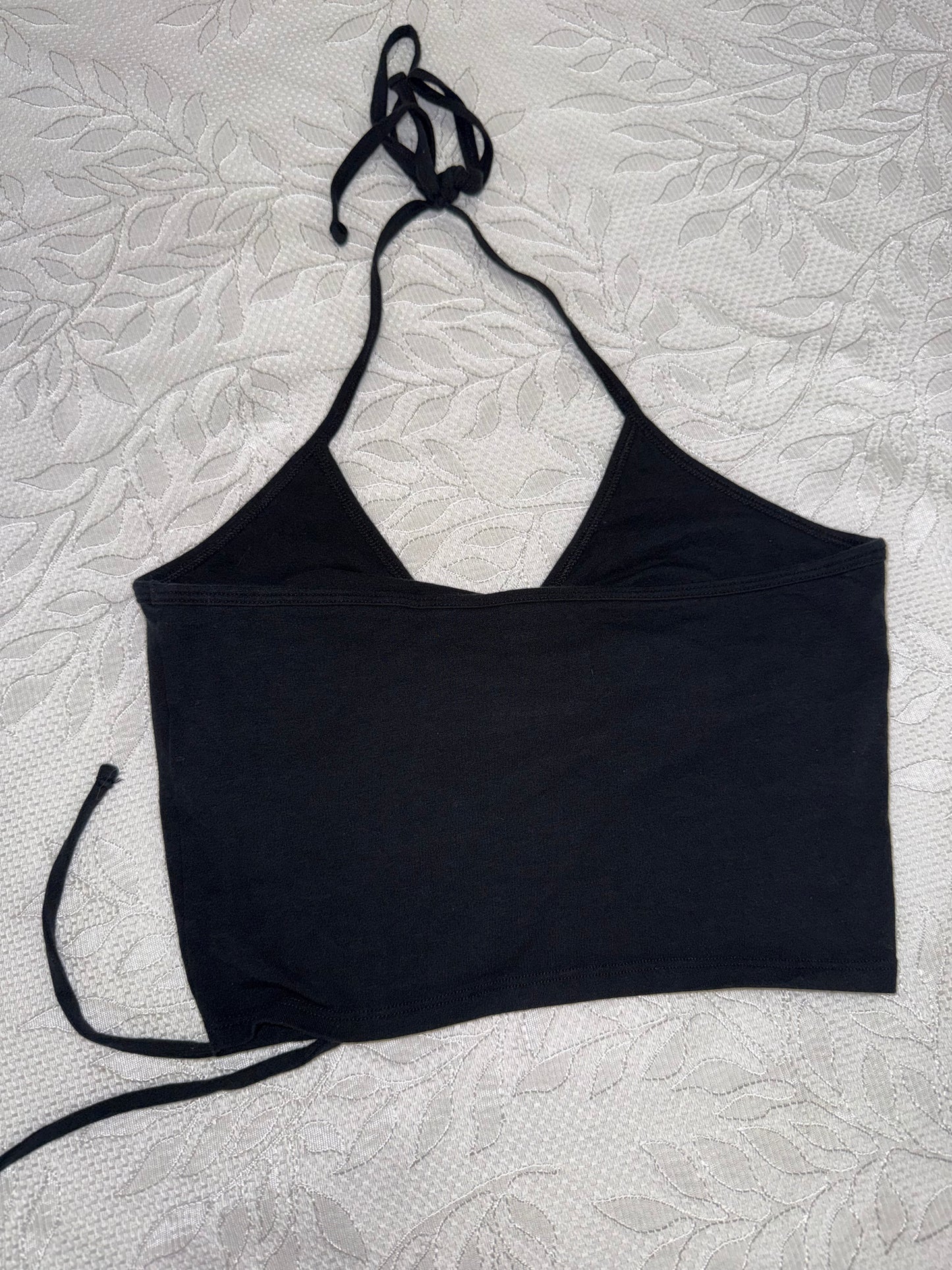 Hollister (Medium) Black Halter Crop Top