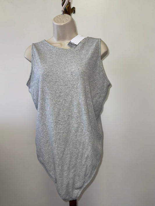 NWT Cacique (22/24) Brand New Grey Lightly Ribbed Sleepwear Bodysuit