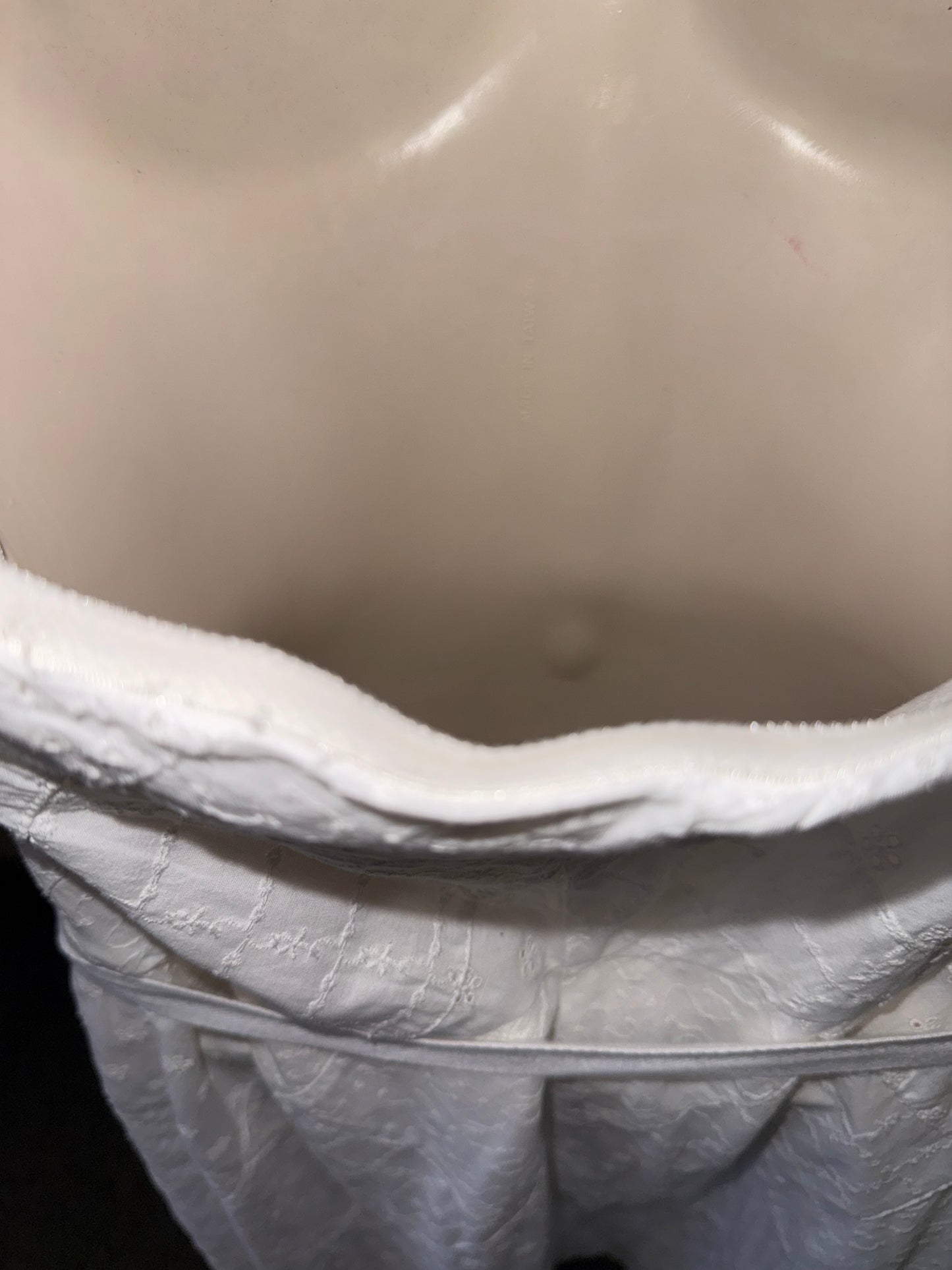 American Eagle (12) White Pointelle Detail Pattern Strapless Dress