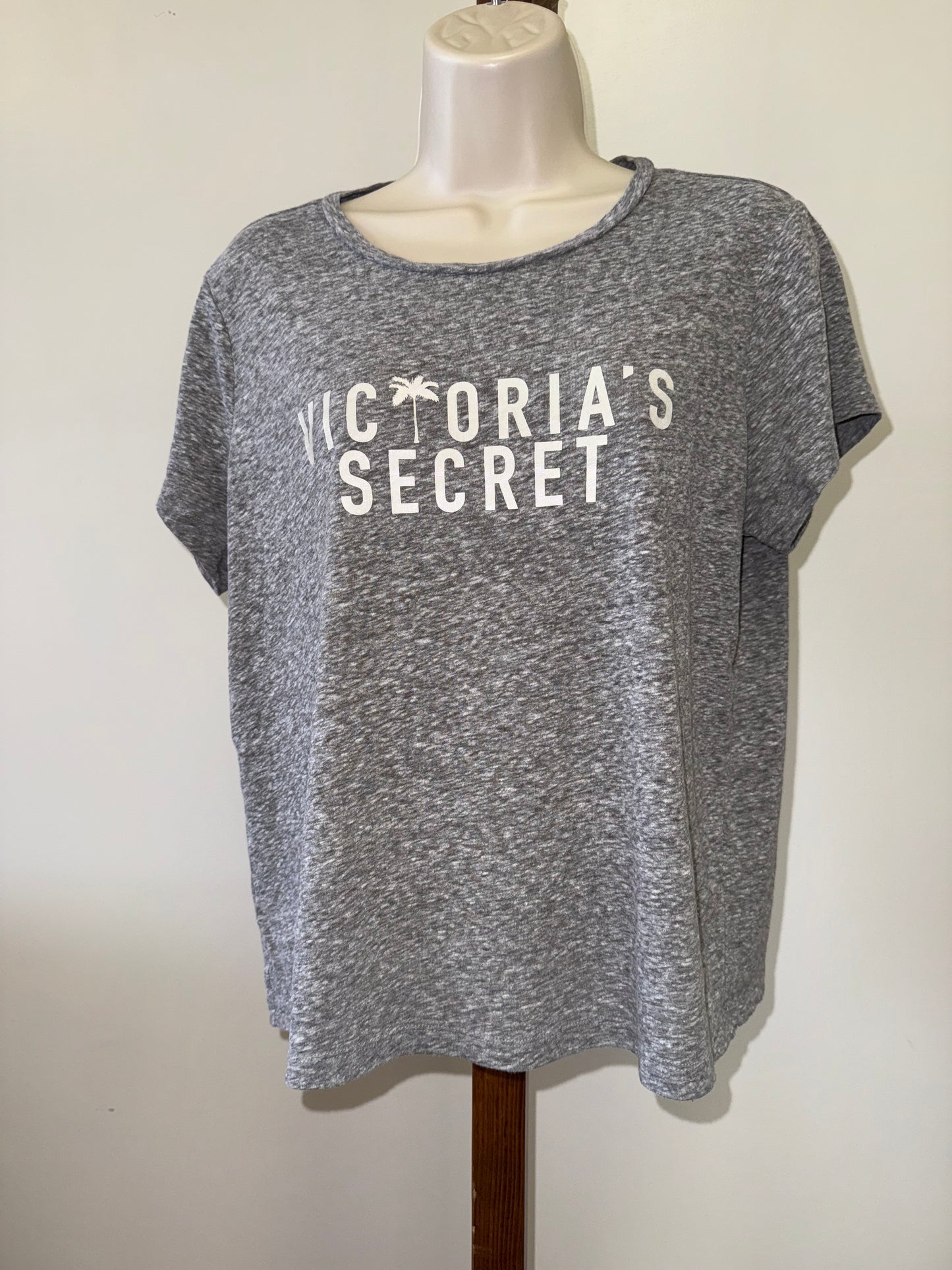 Victoria's Secret (Large) Grey Tee with Palm Tree Logo